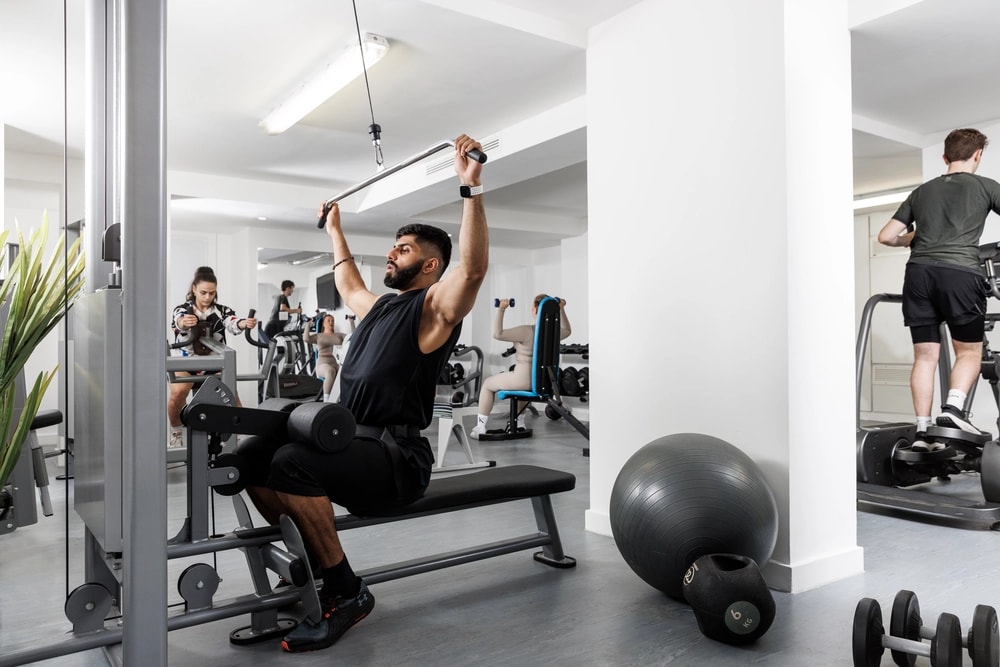 Students using the gym