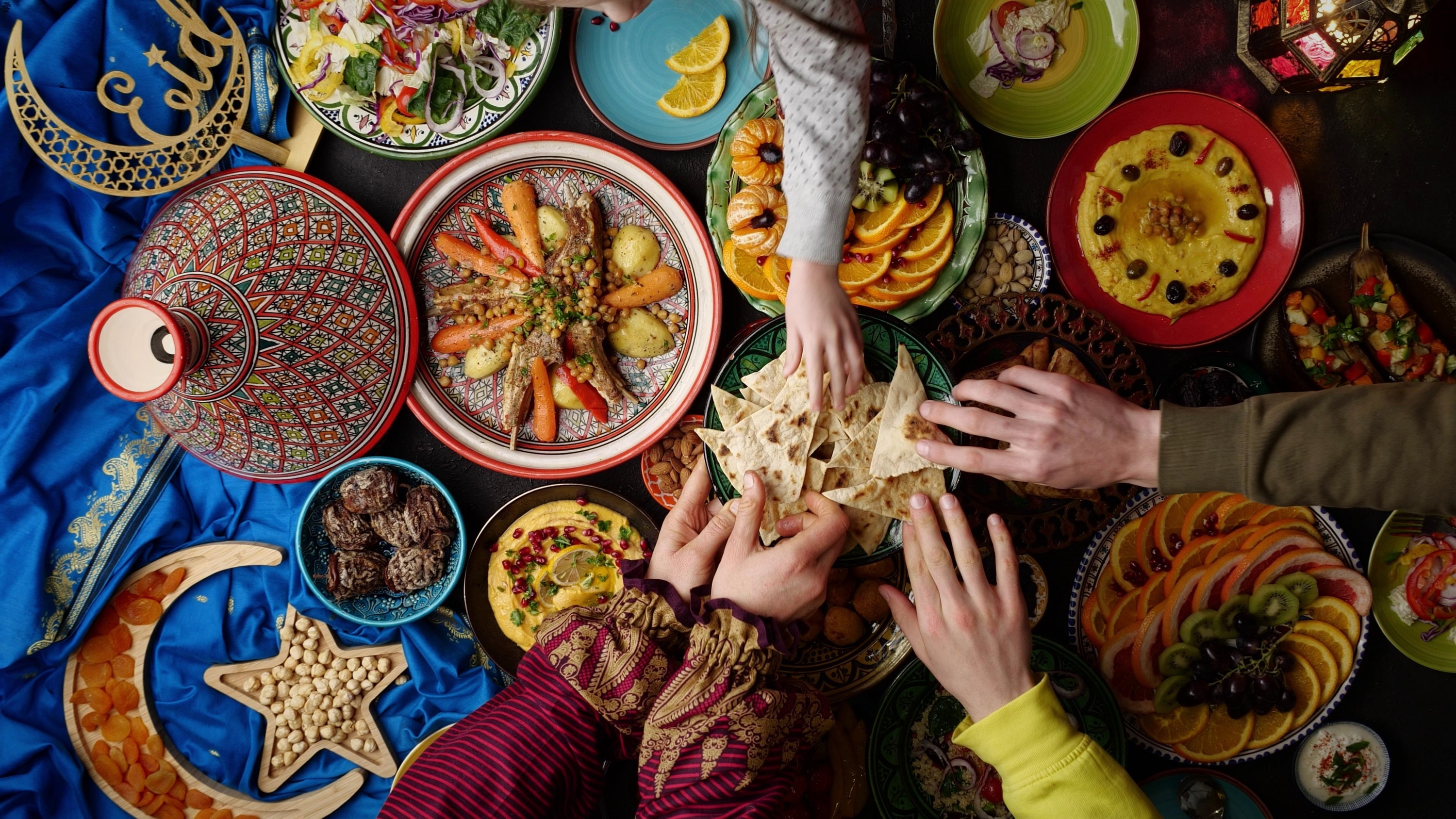 Photo of food at an eid celebration