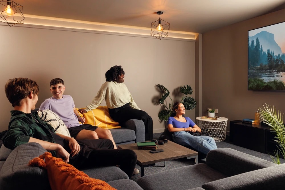 Students in the cinema room