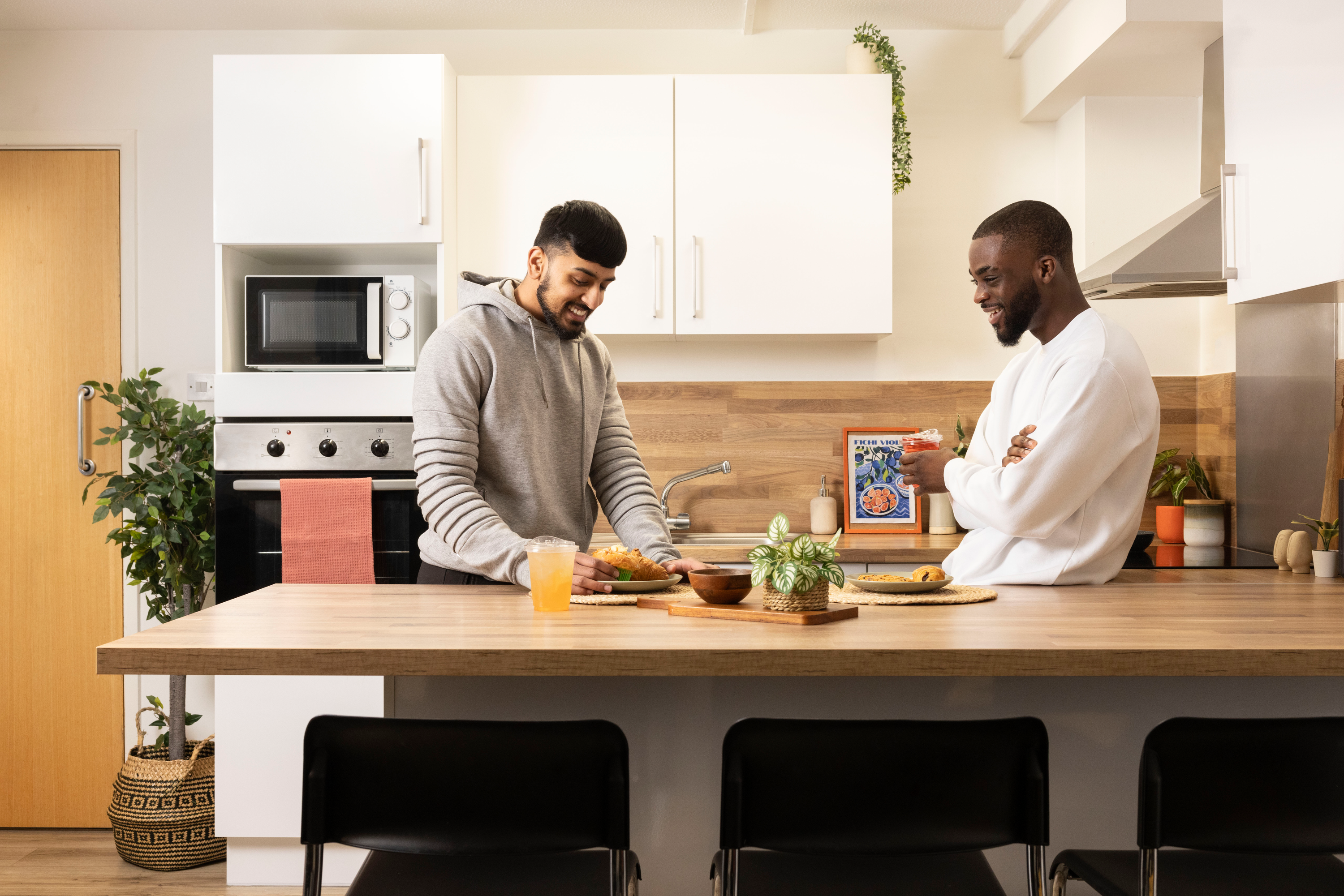 Students in shared kitchen