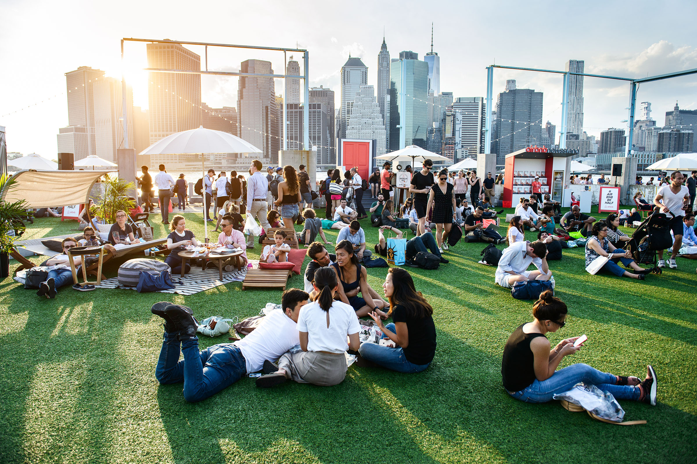 People on a rooftop socialising