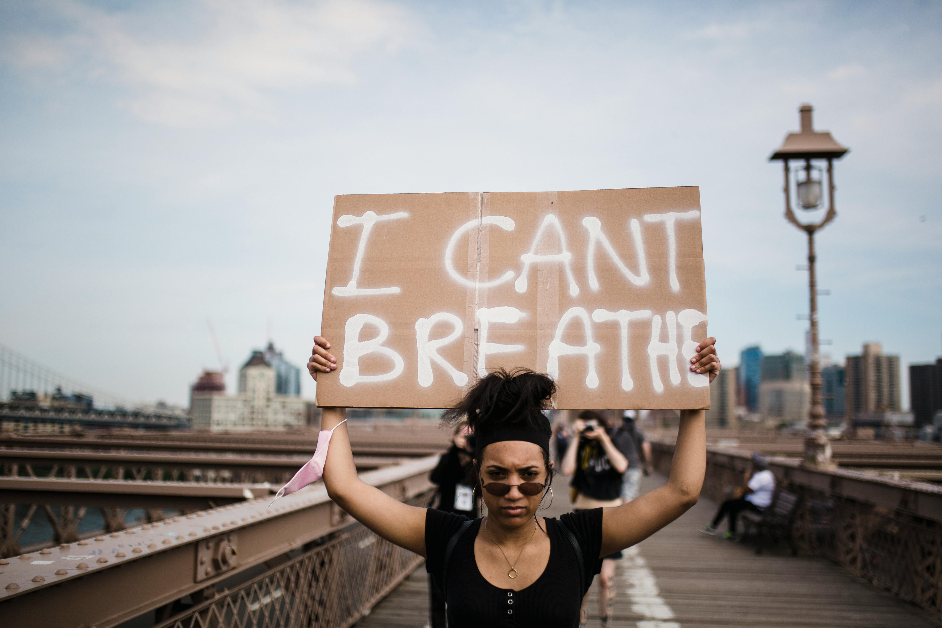 Woman at demonstration