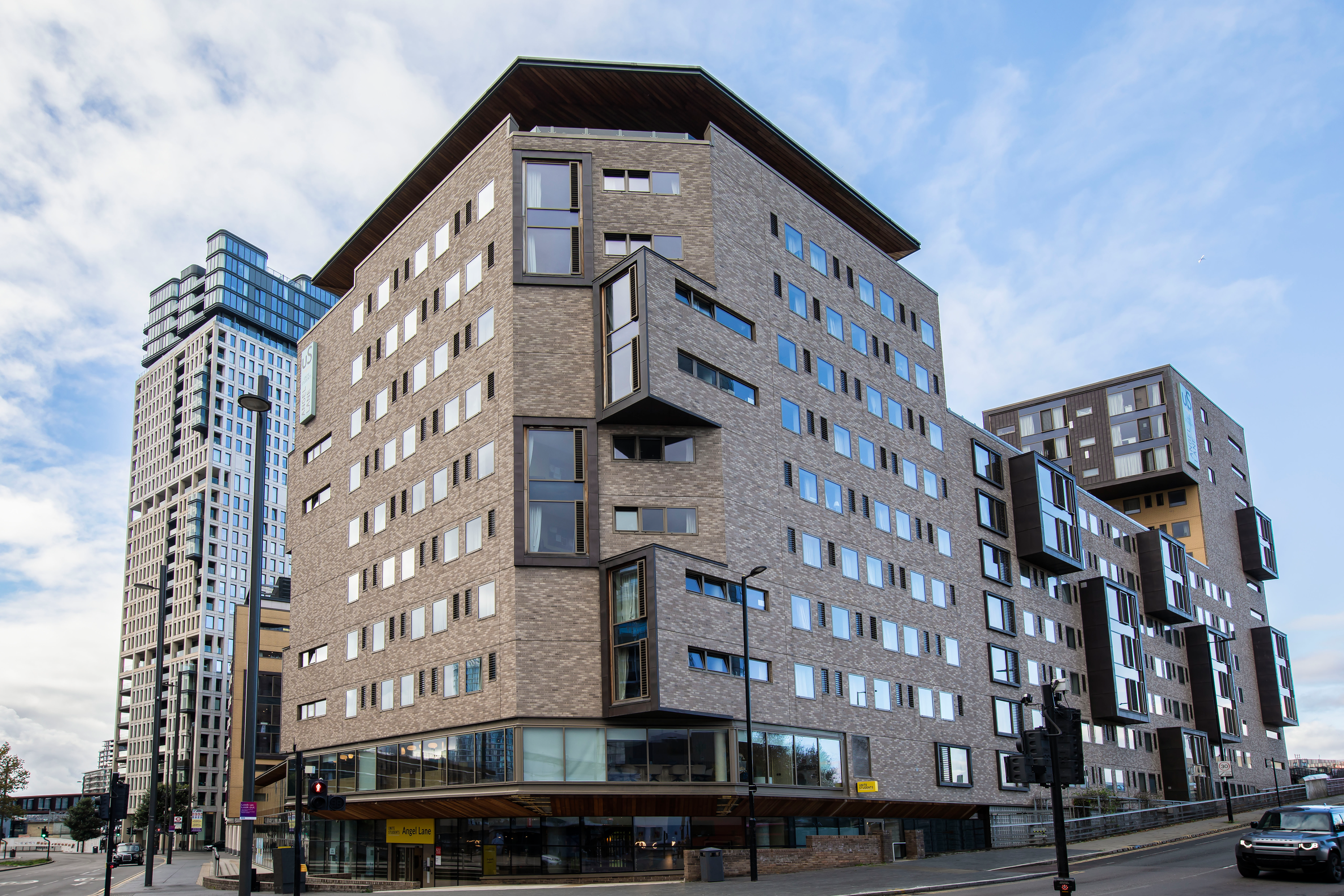 Exterior shot of Angel Lane building