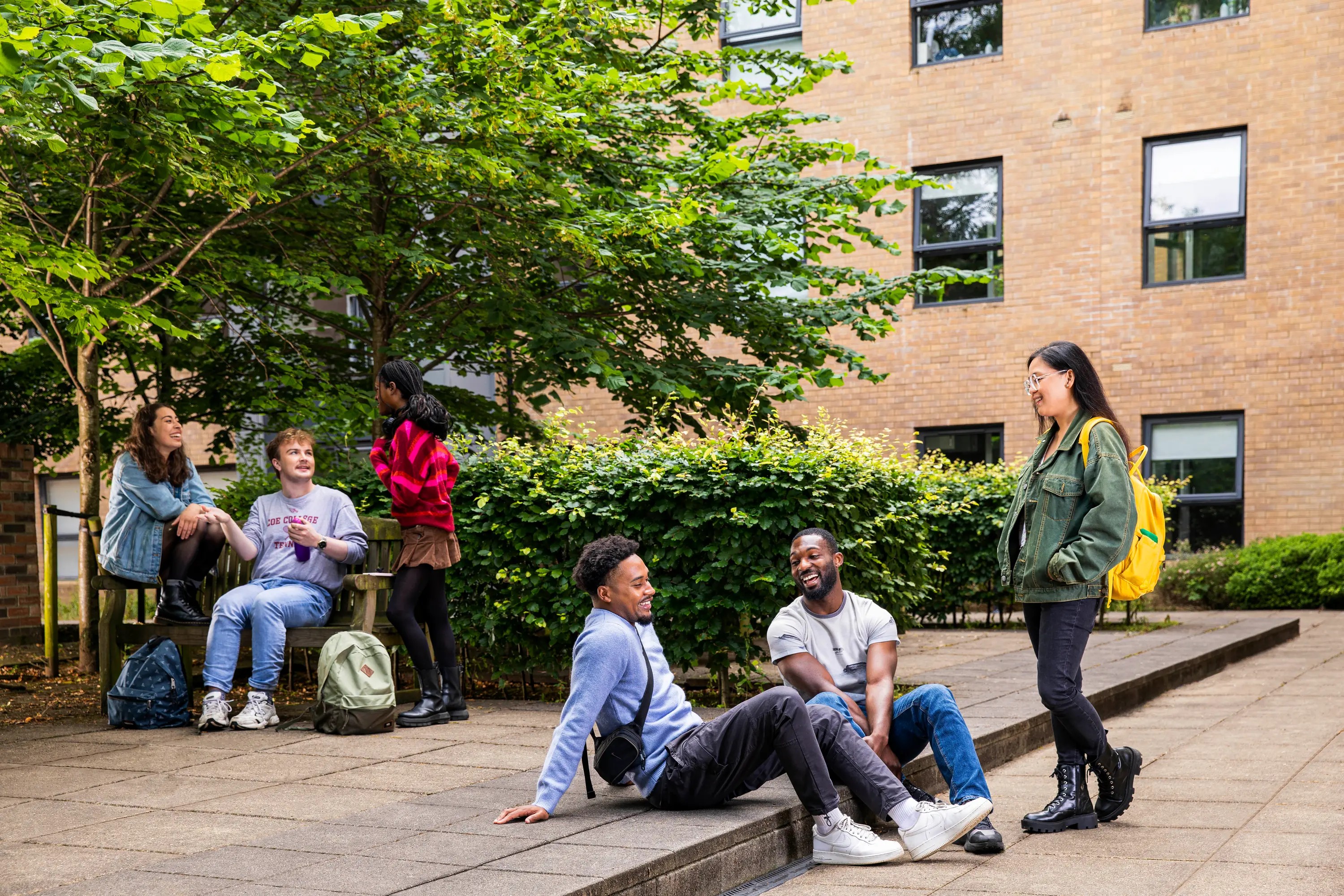 Students in the courtyard