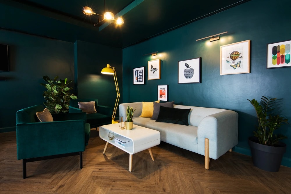 Sofa seating in the games room