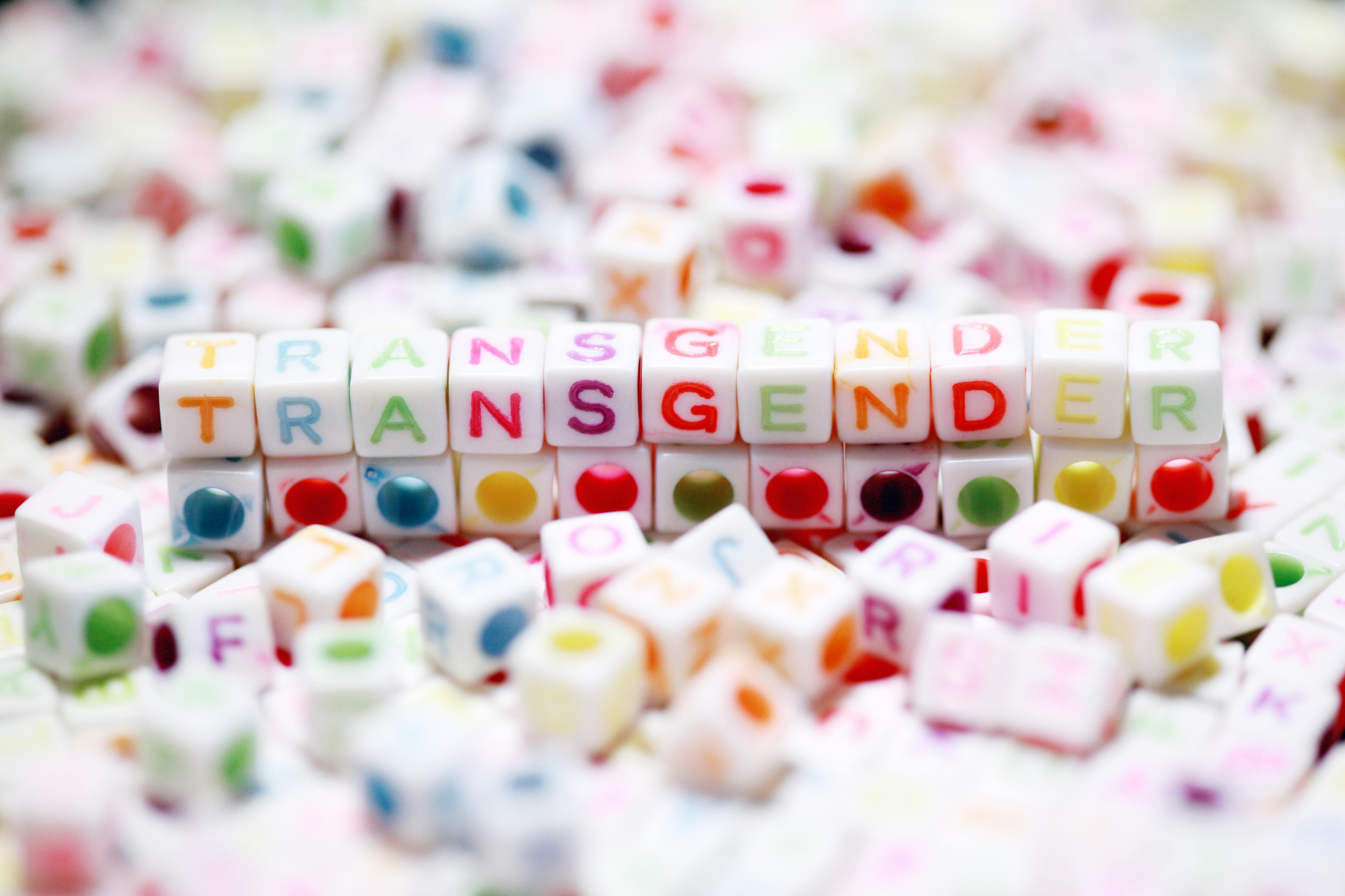 Blocks spelling 'transgender'