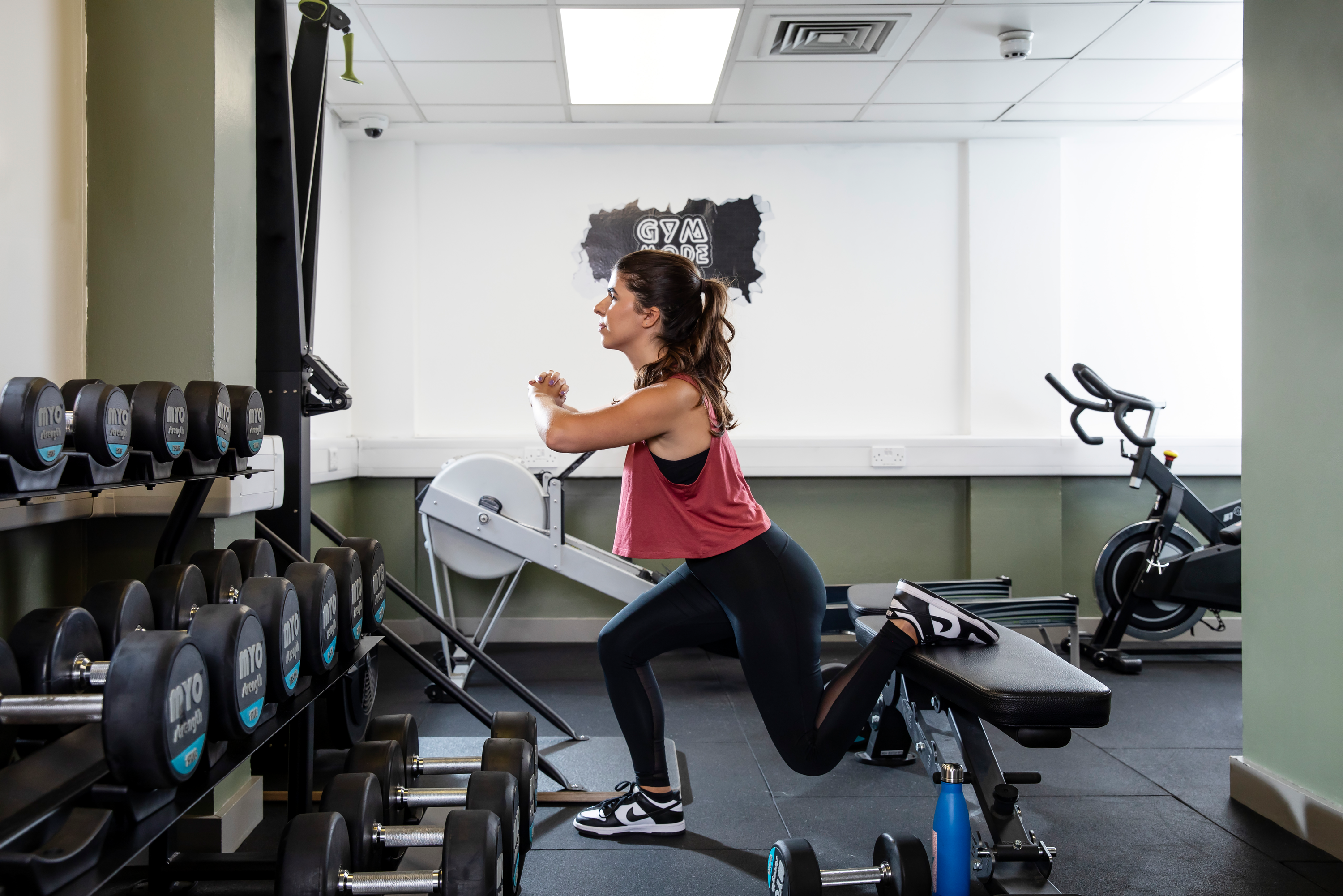 Students in gym at Sidney Webb House