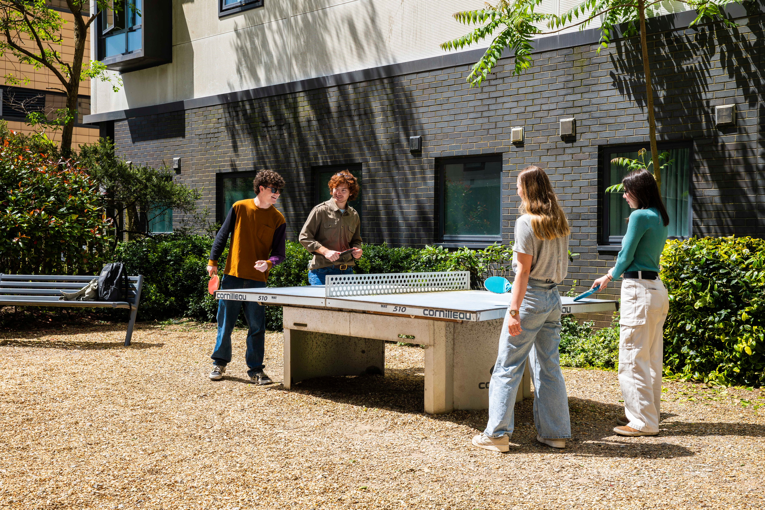 Students in the courtyard