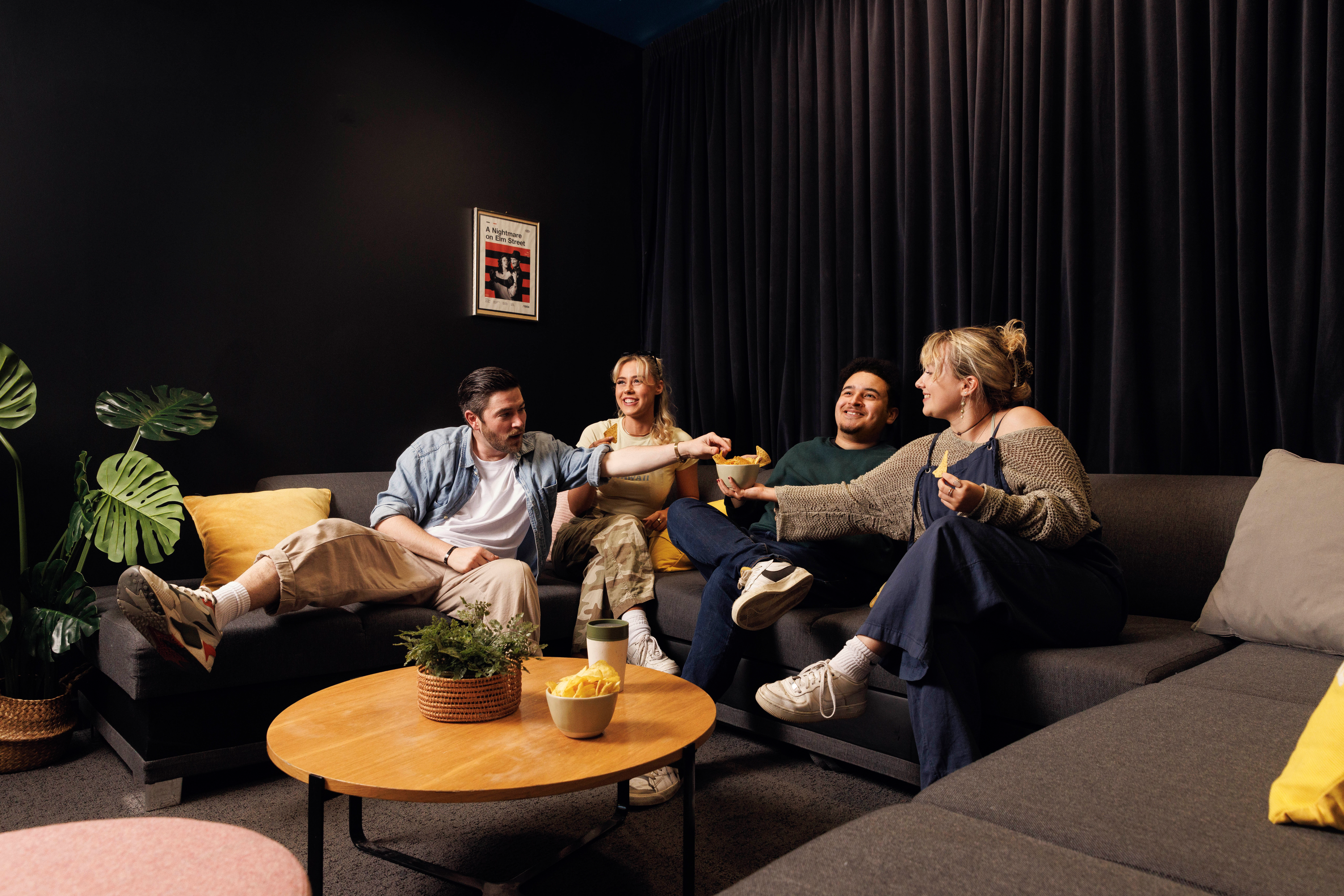 Students in the cinema room