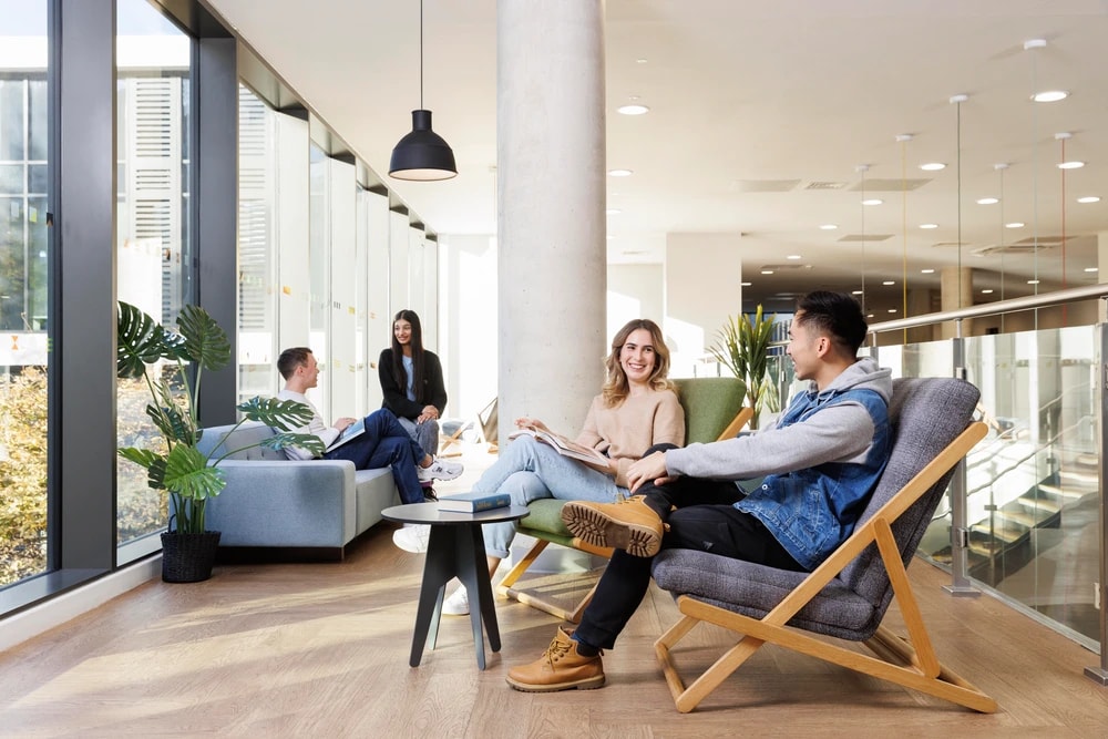 Students in the lounge area