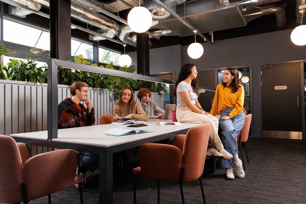 Students using the study room