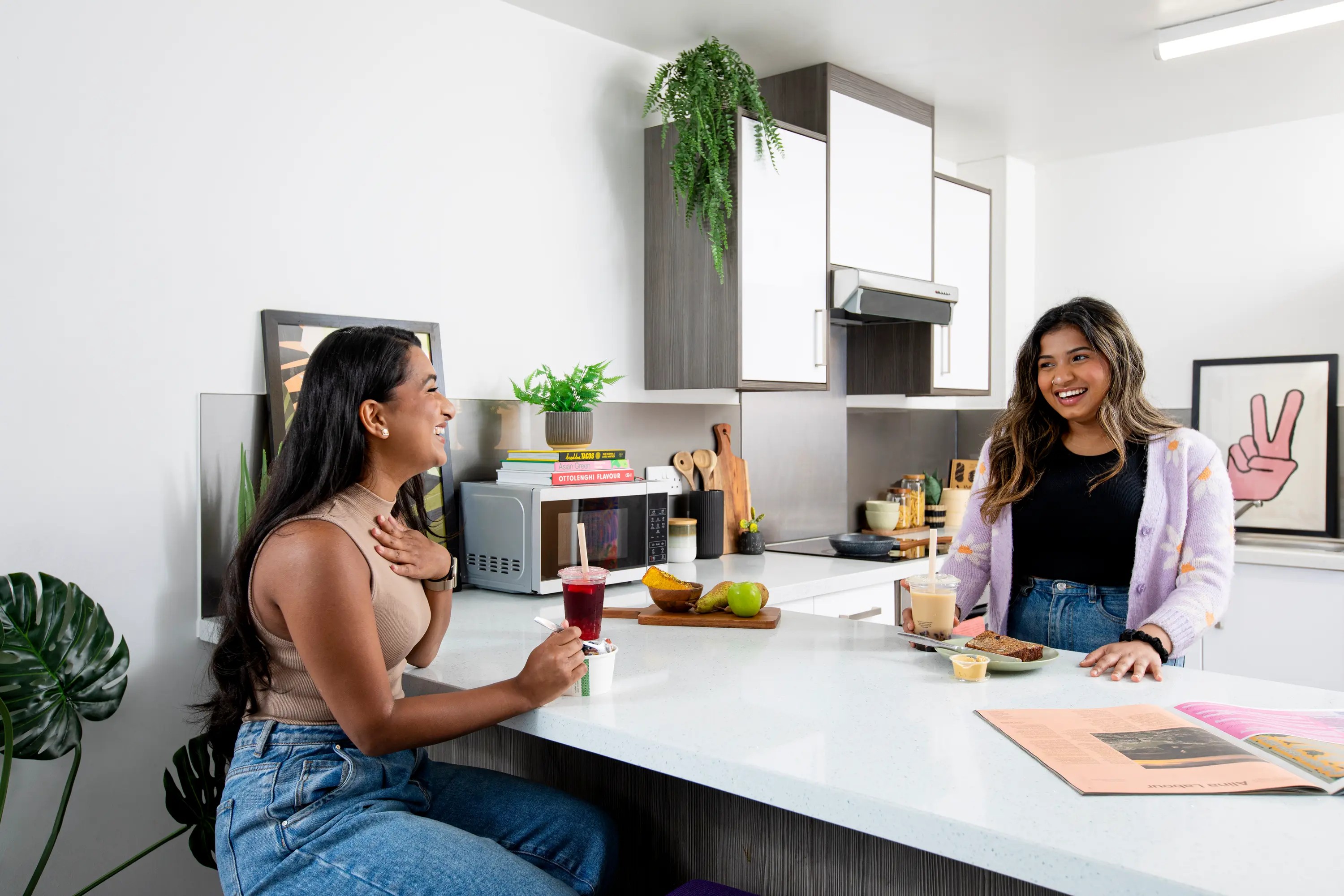 Students in shared kitchen