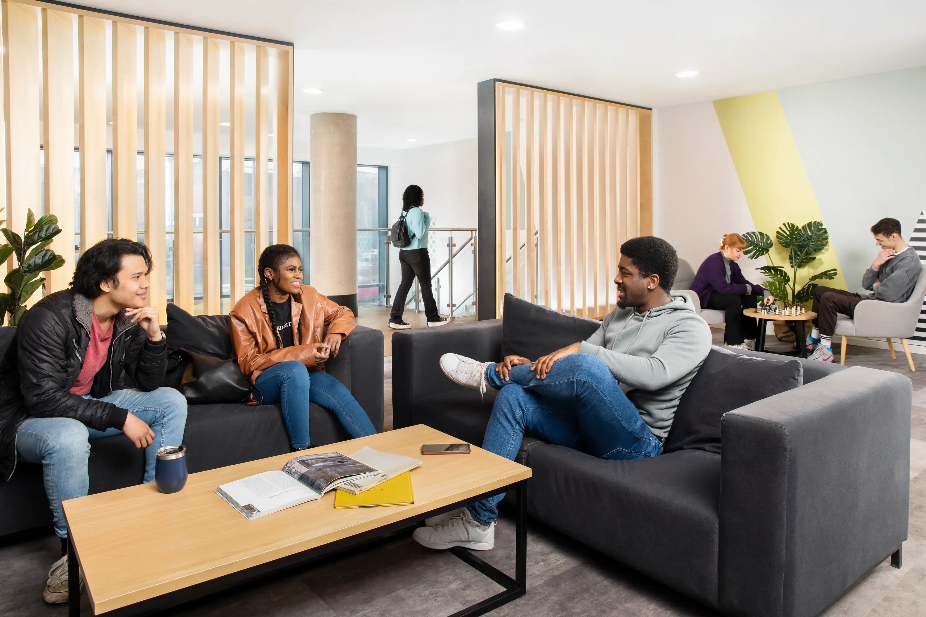 Students sat in common room