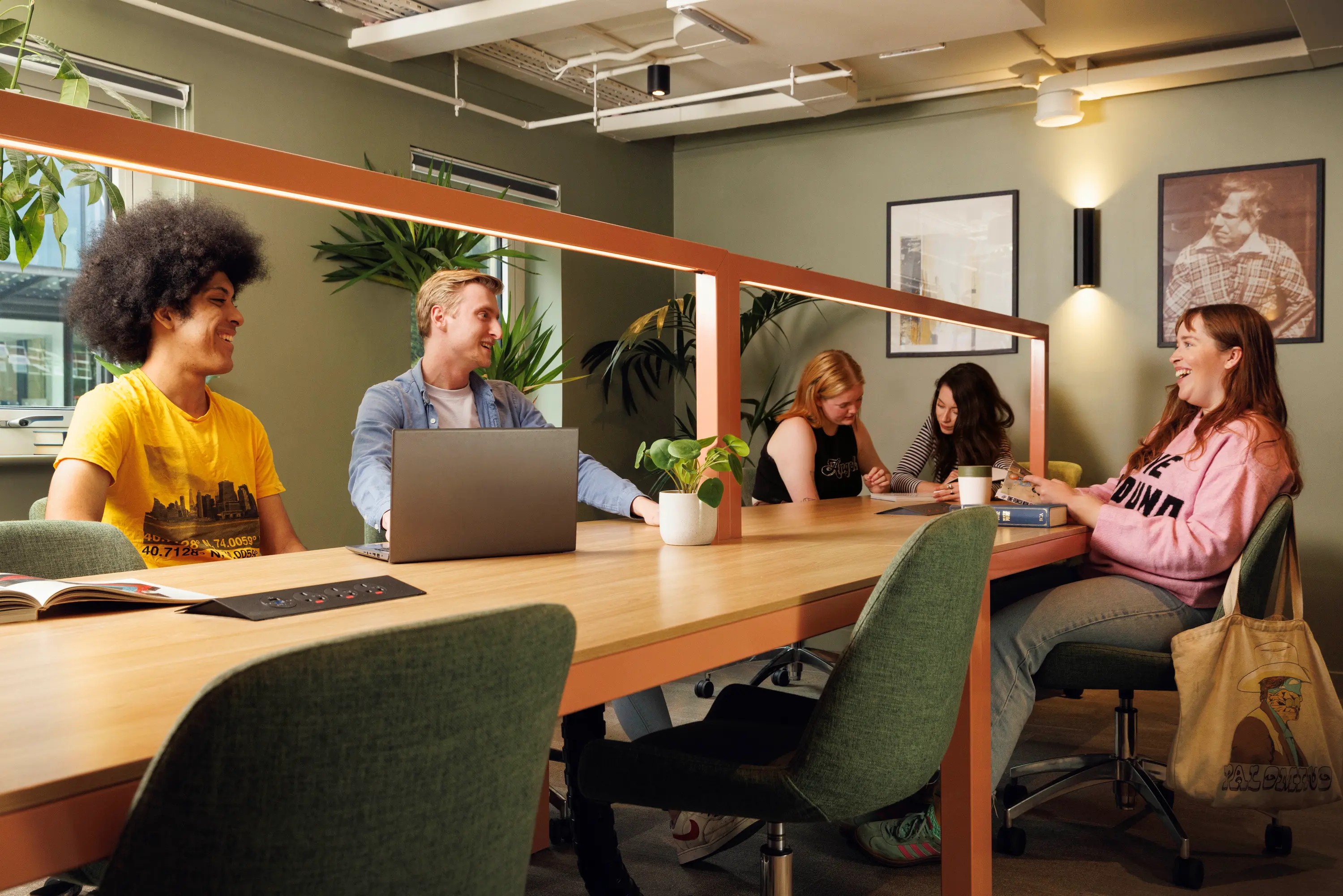 Students in group study area