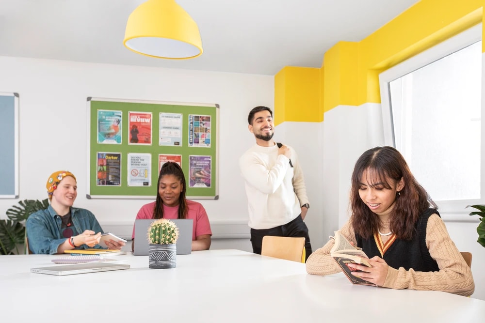 Students in study area at Mary Sturge