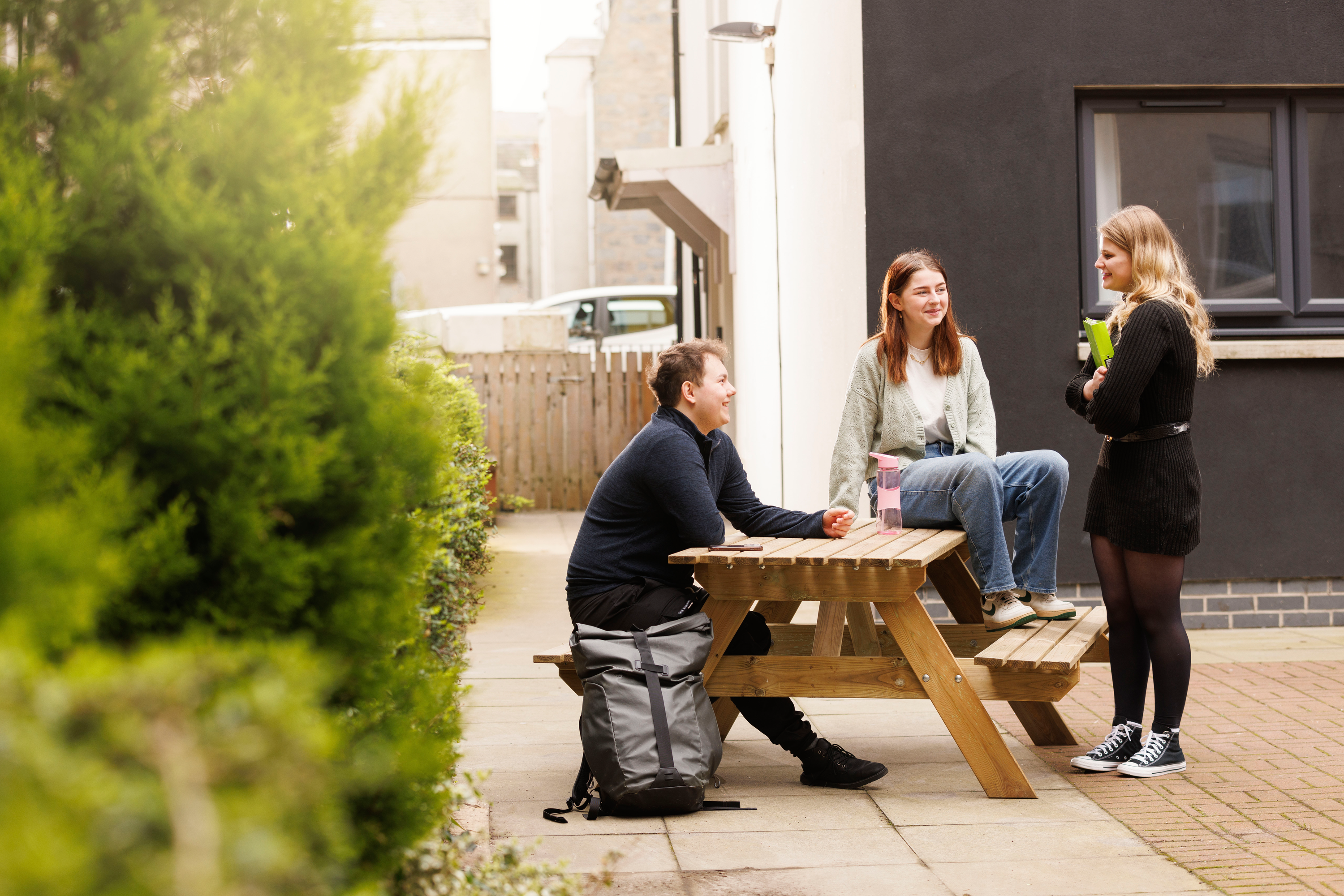 Students in the courtyard