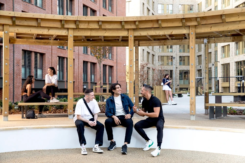 Students in the courtyard