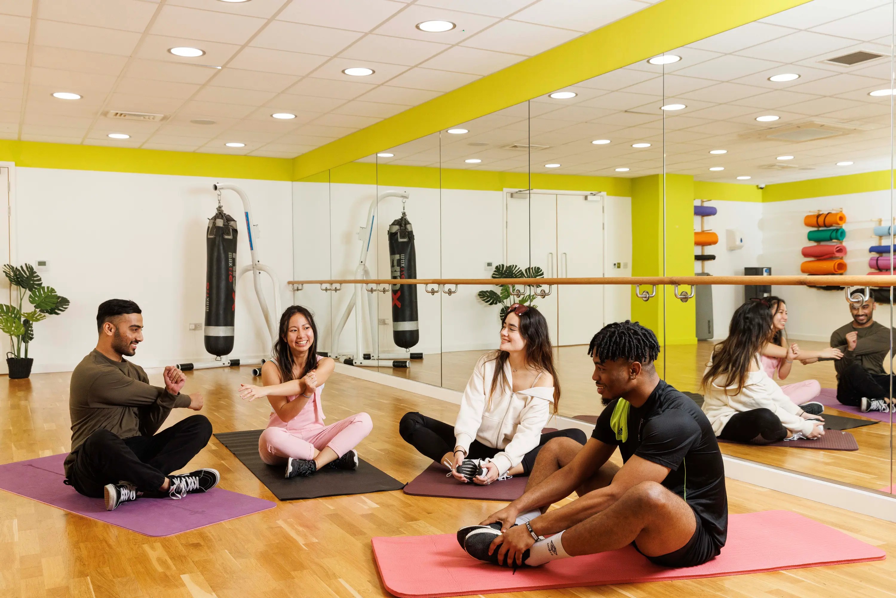 Students using the dance studio