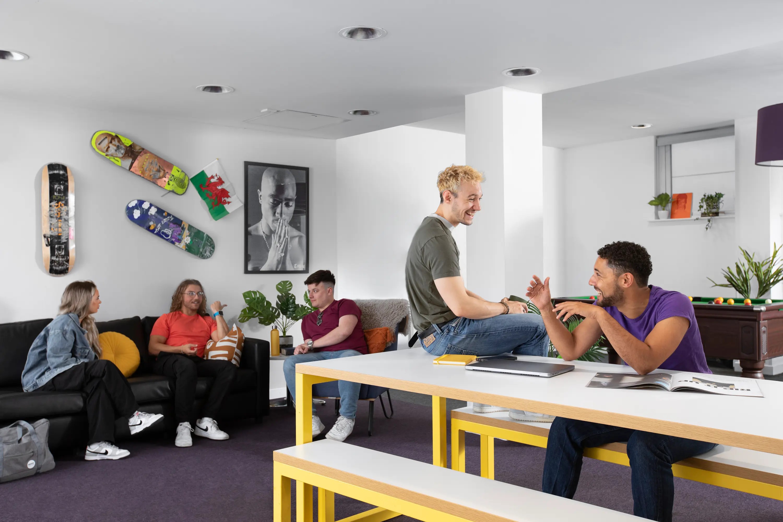 Students in the common room