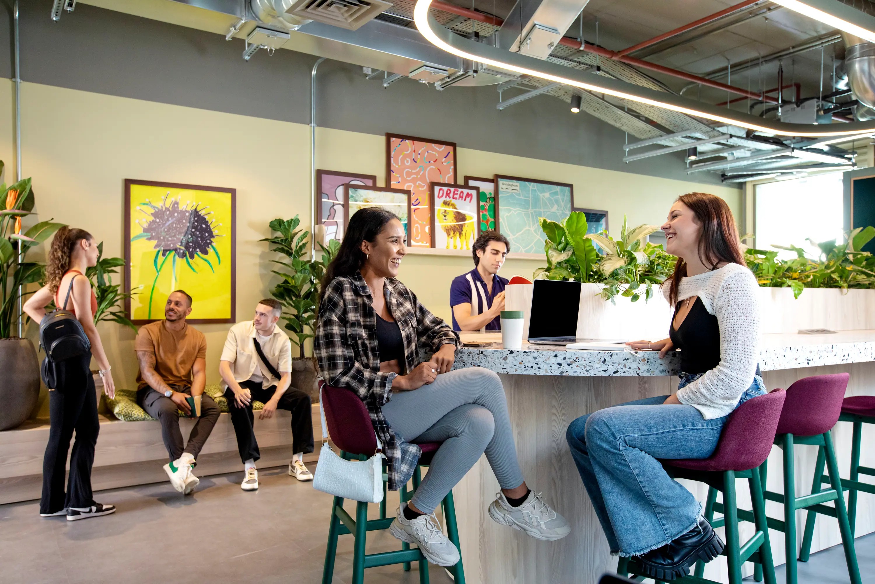 Students in the coffee lounge