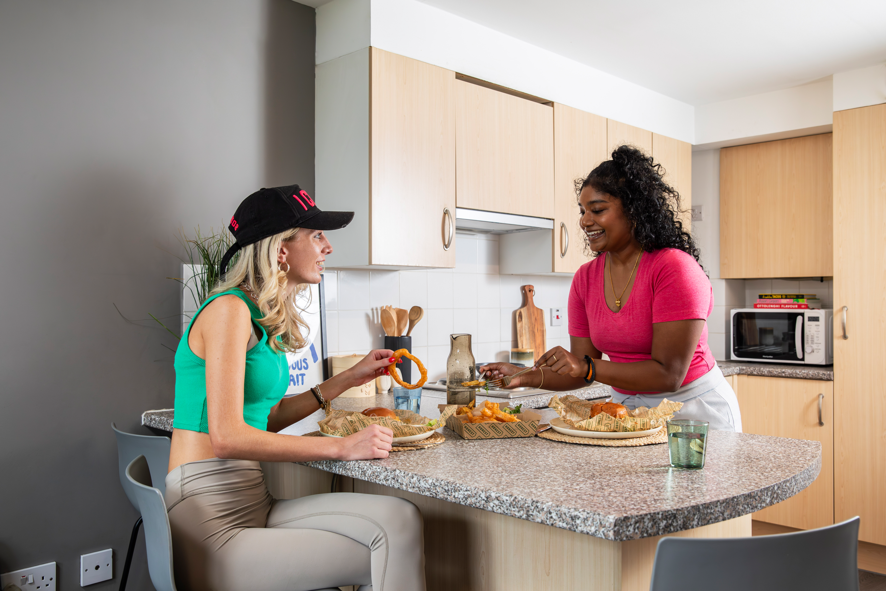 Students in shared kitchen