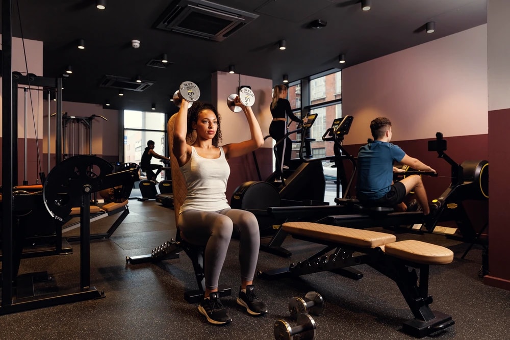 Students using the gym