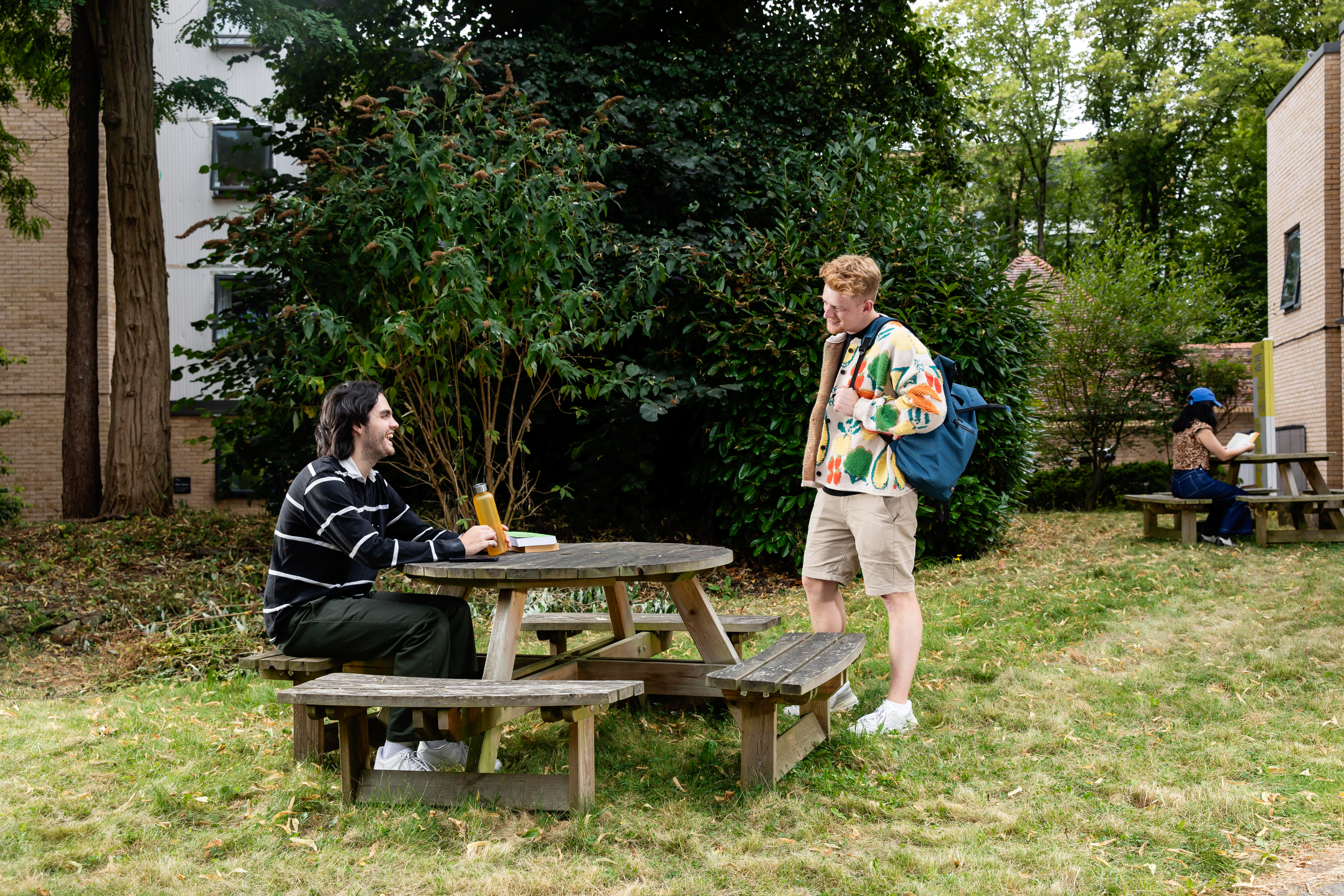 Students in the courtyard