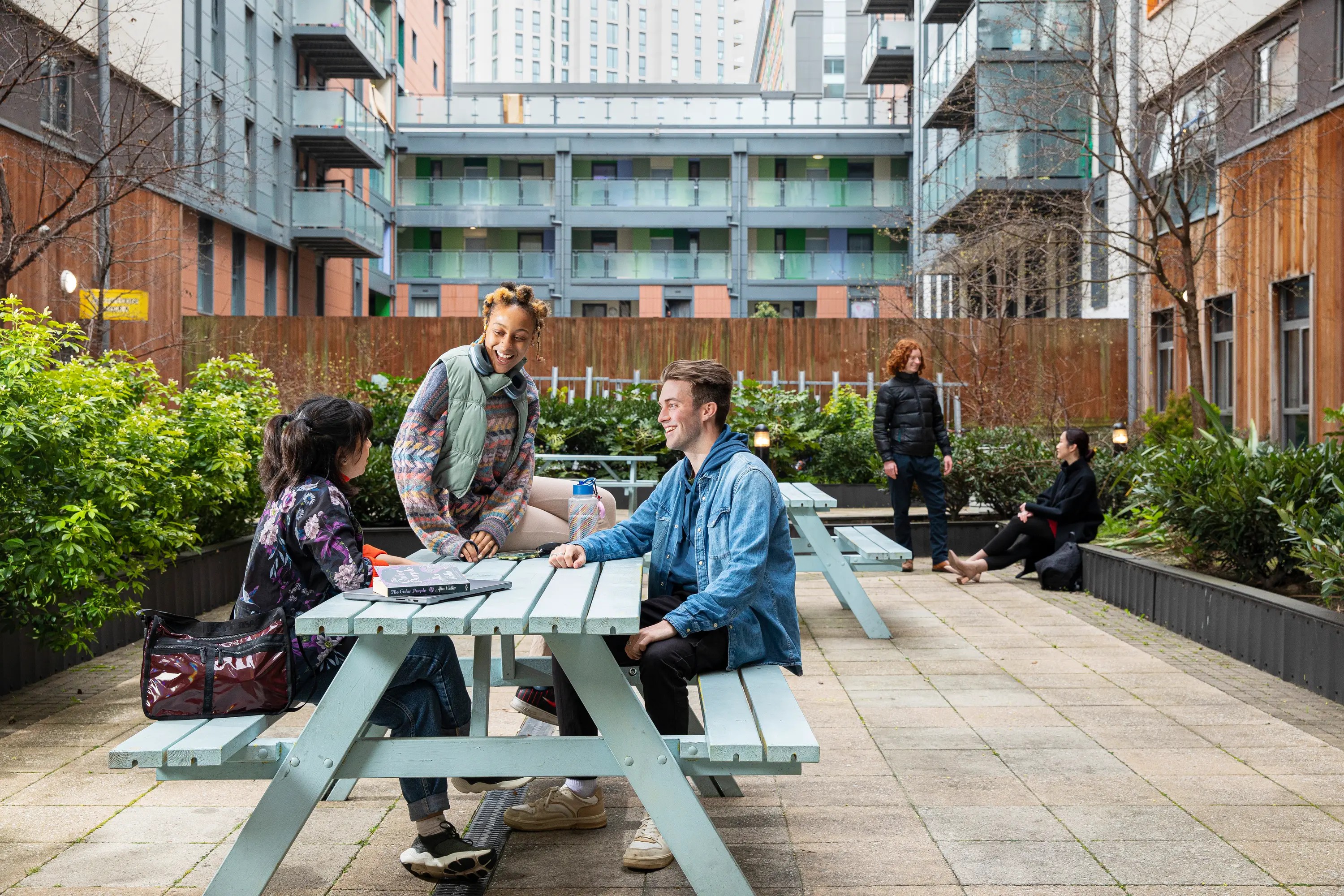 Students in the courtyard