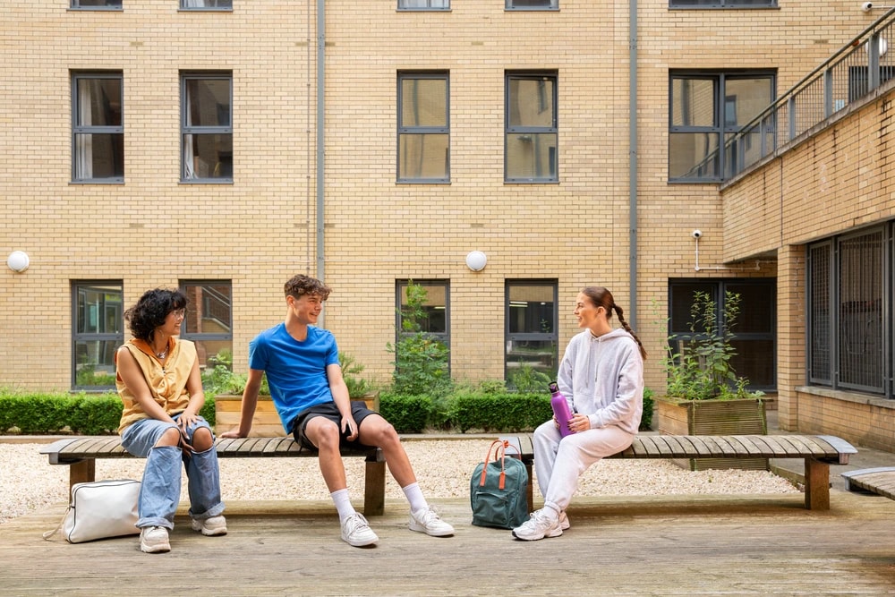 Students in the courtyard