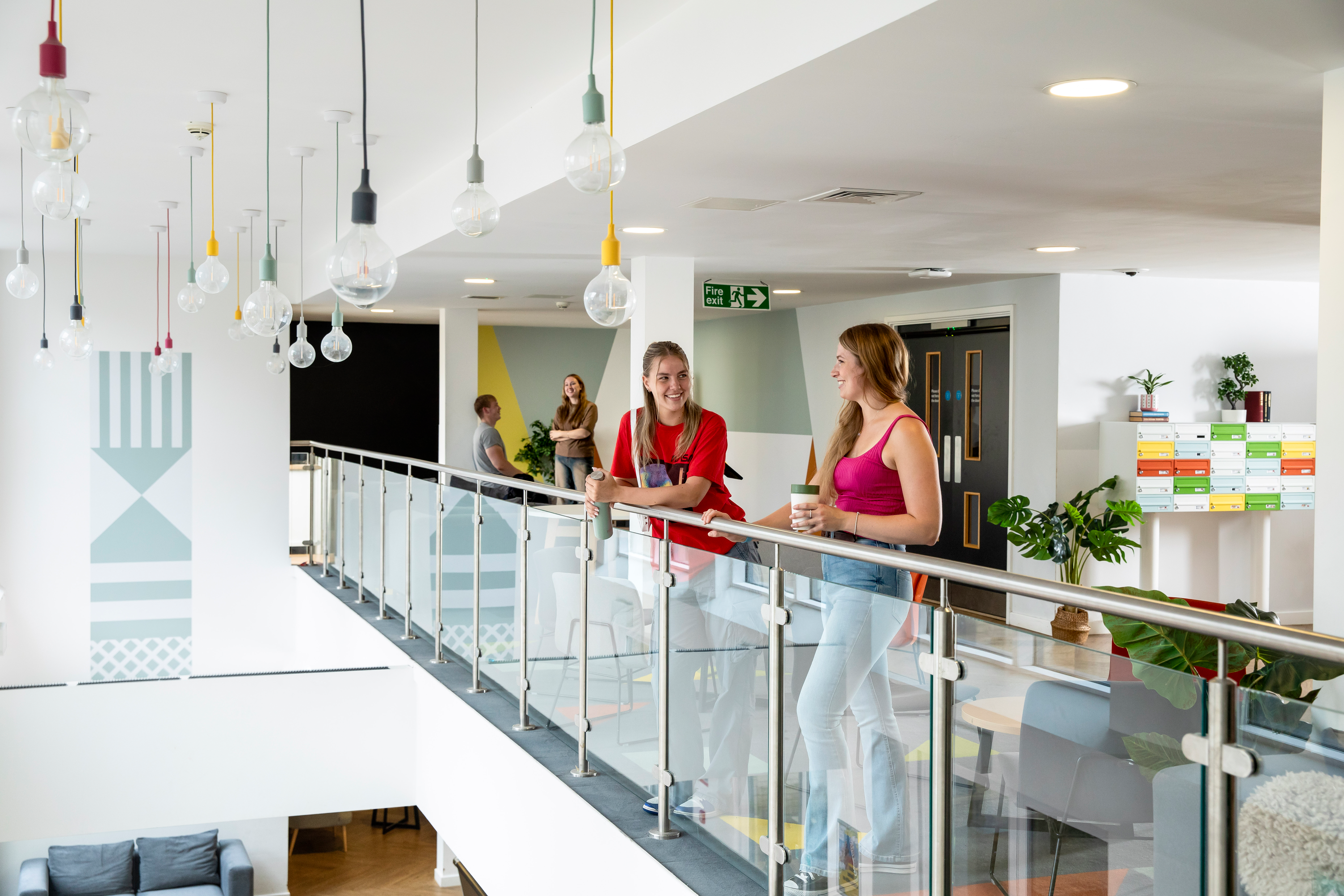 Students on the Mezzanine level