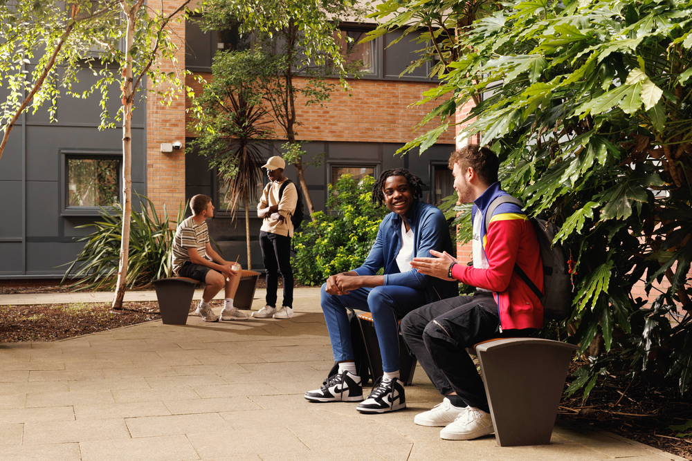 Students in the courtyard