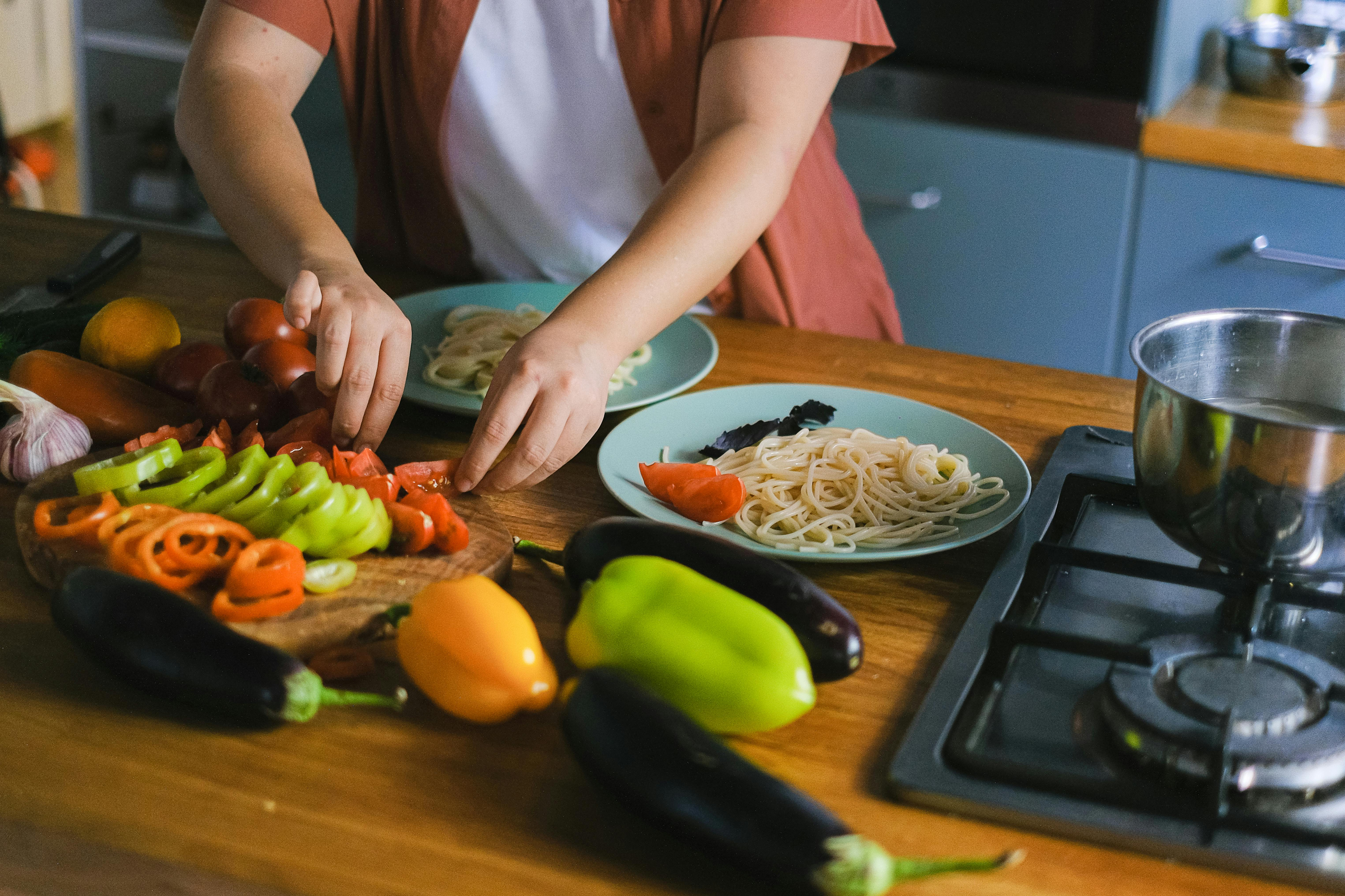 Person preparing vegetables