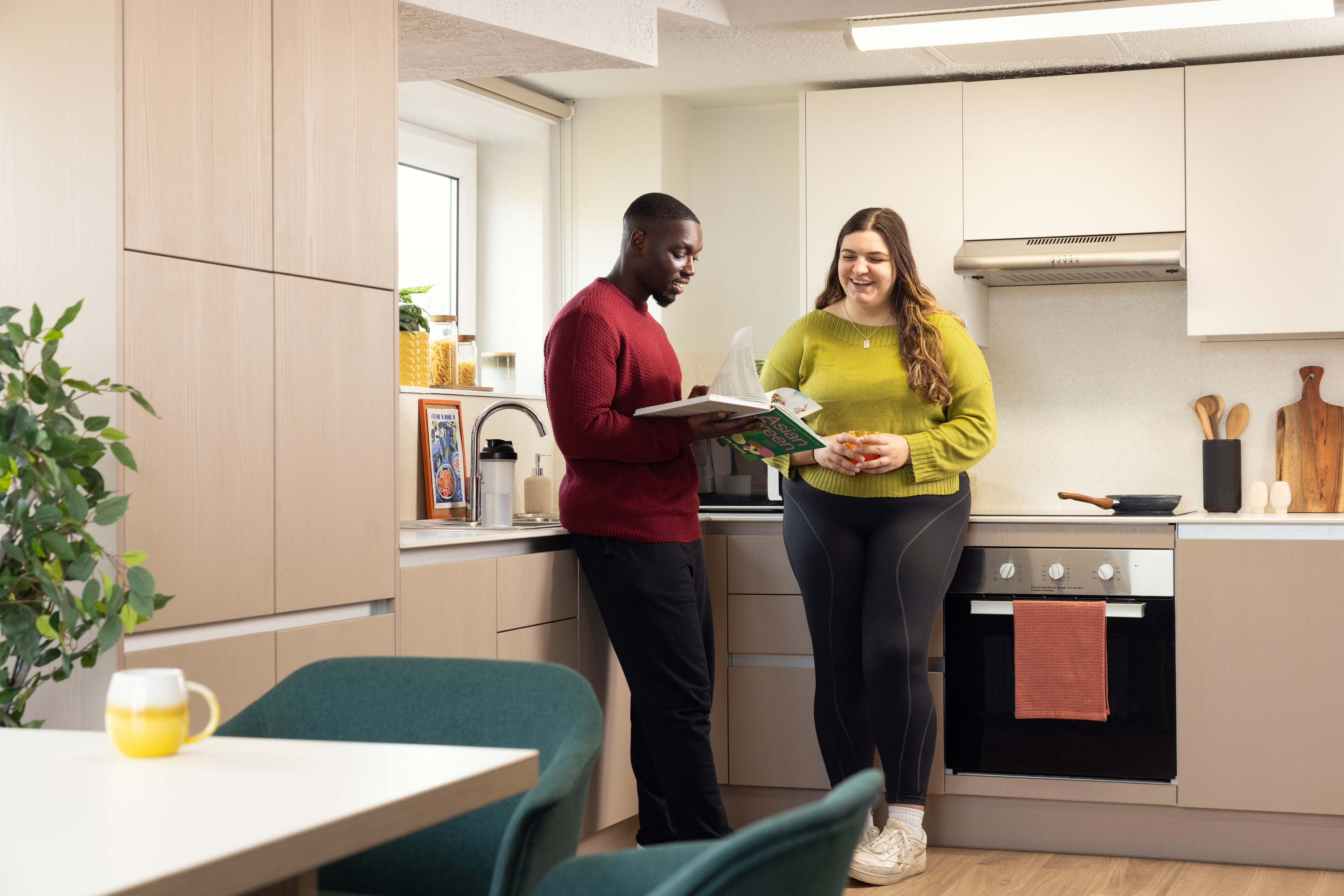 Students stood in shared kitchen