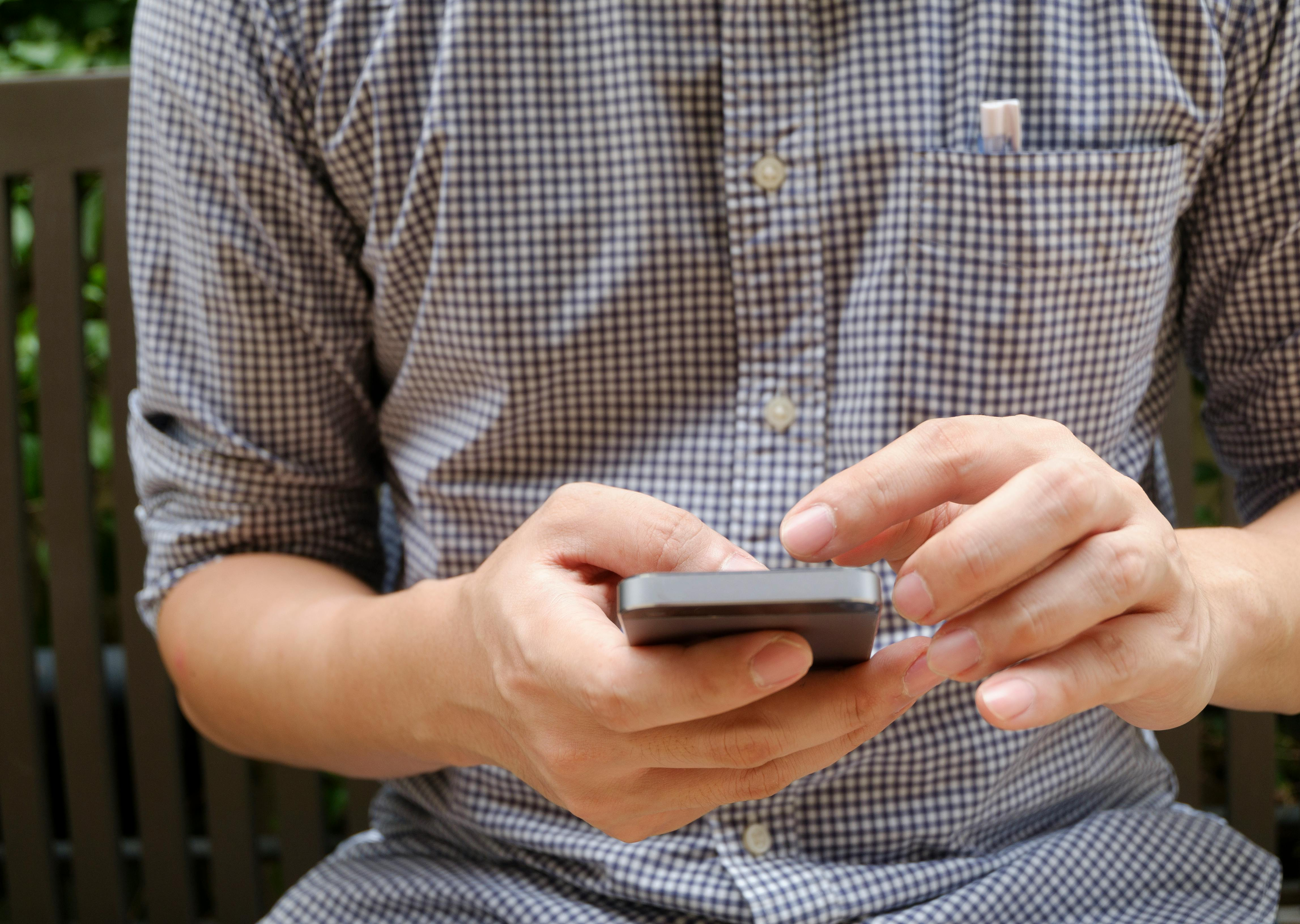 Man using mobile phone