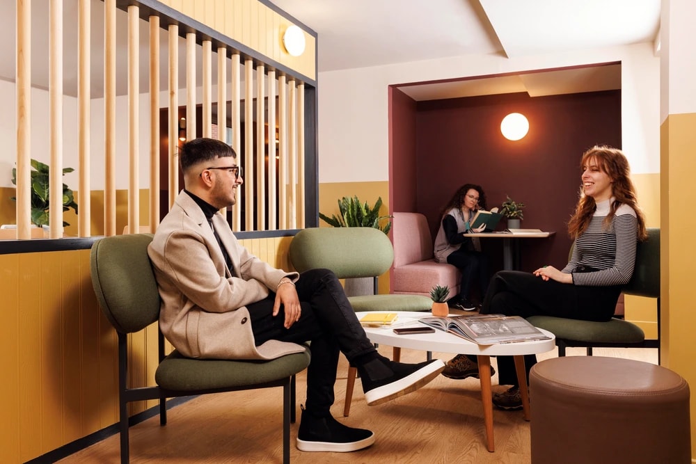 Students in the common room seating area