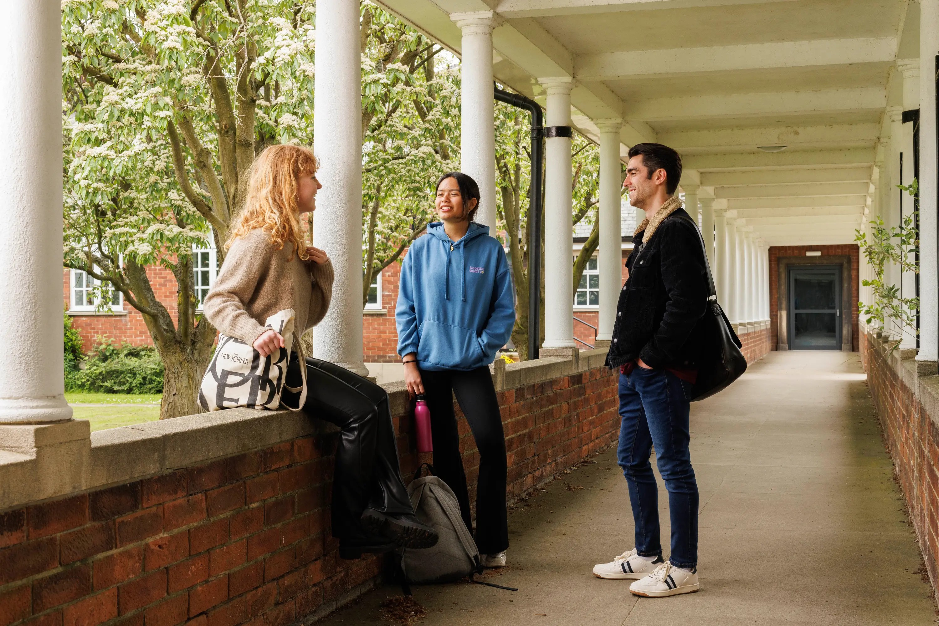 Students in the outdoor space