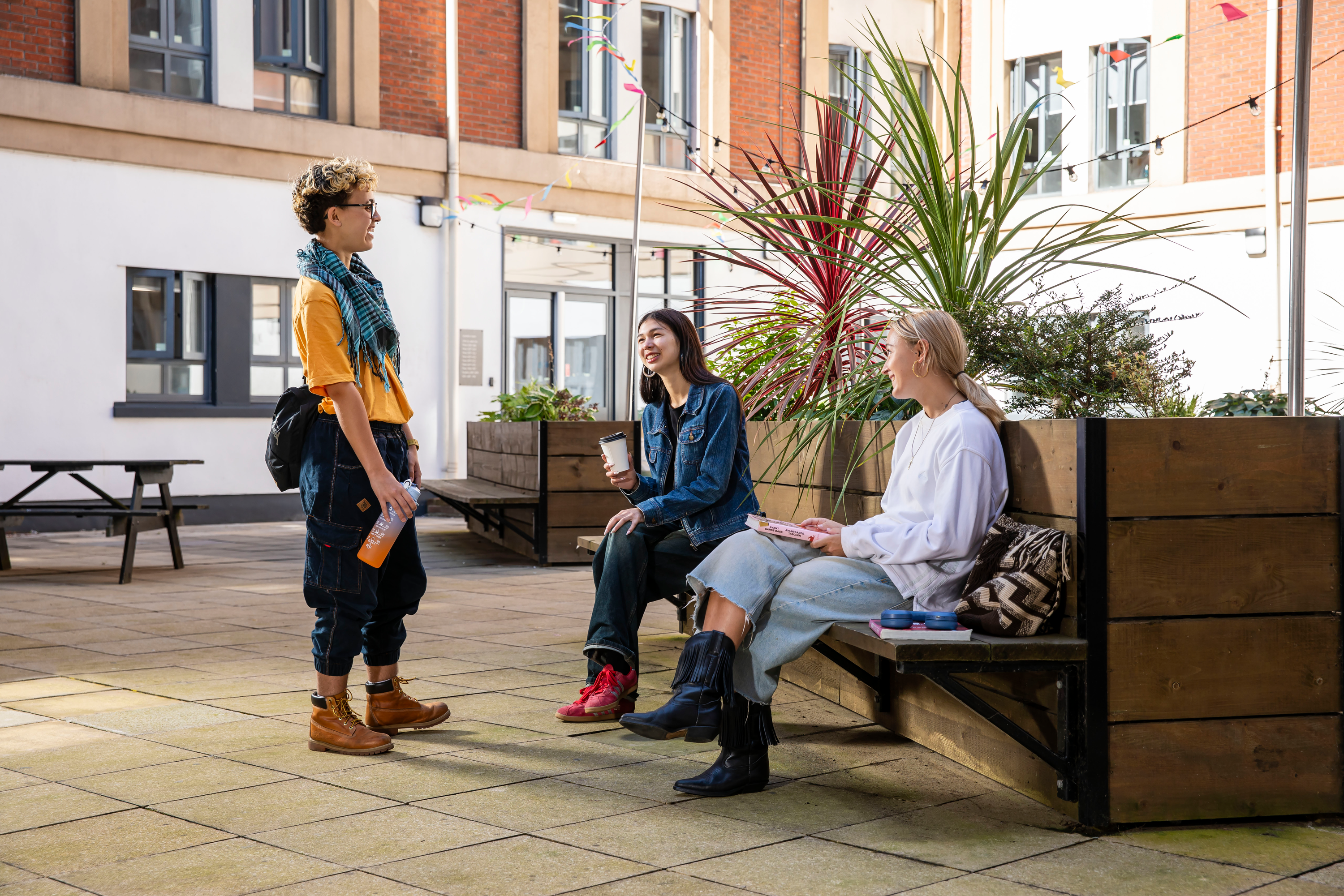 Students in the courtyard