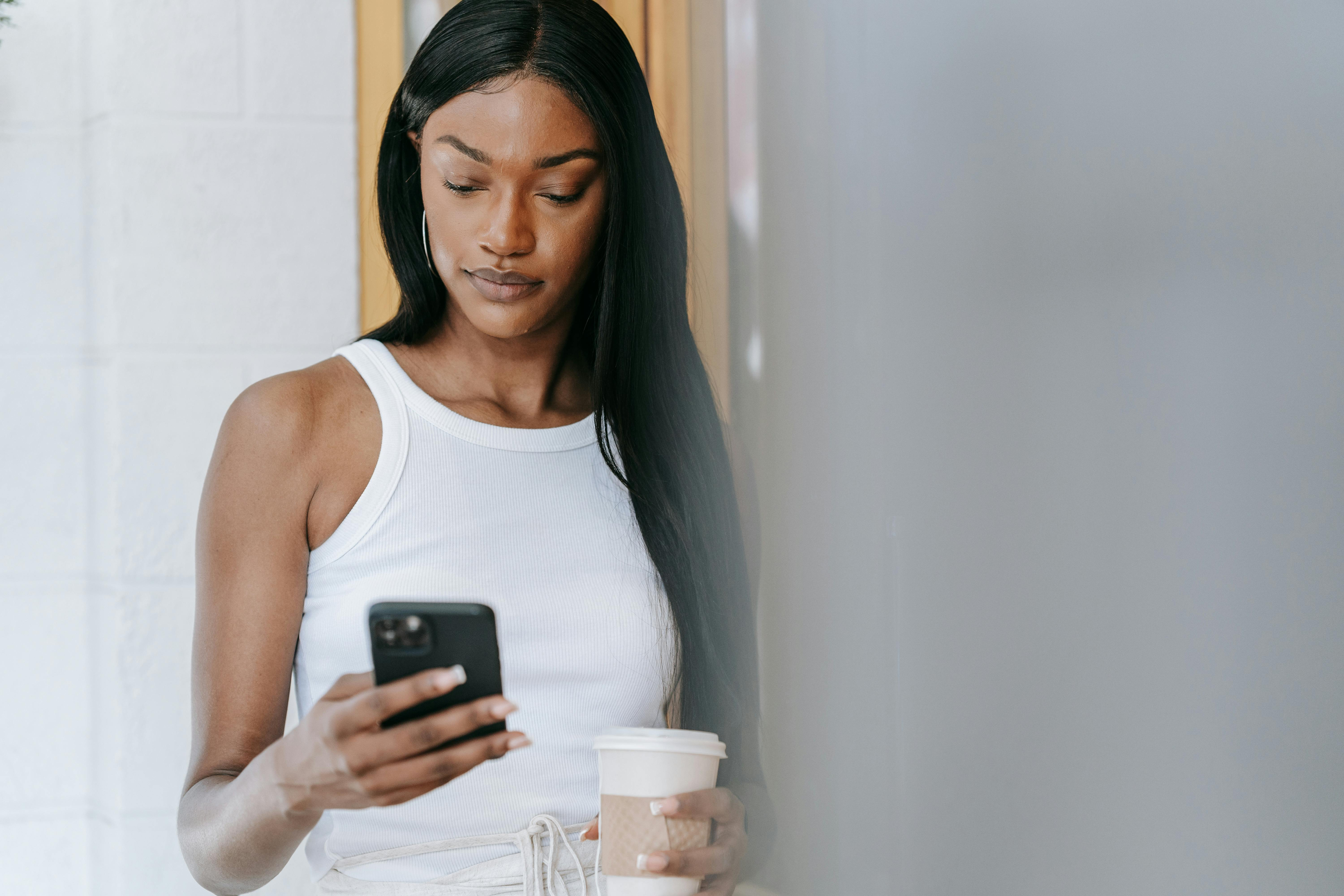 Woman looking at phone