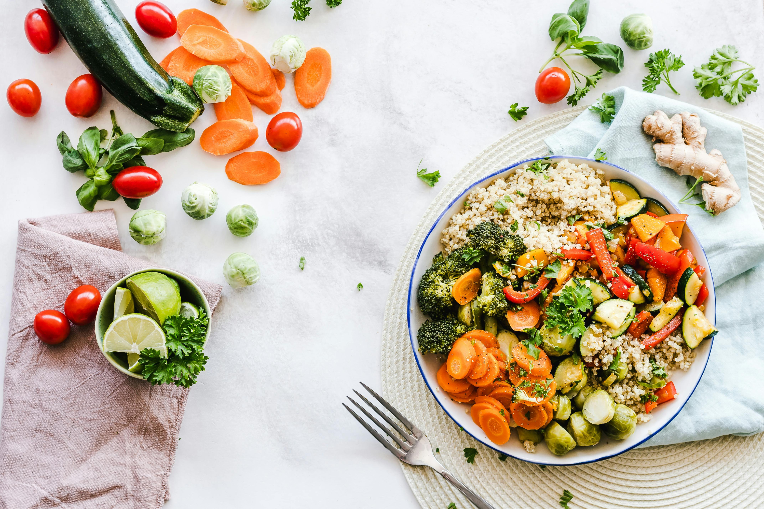 Photo of healthy salad and vegetables