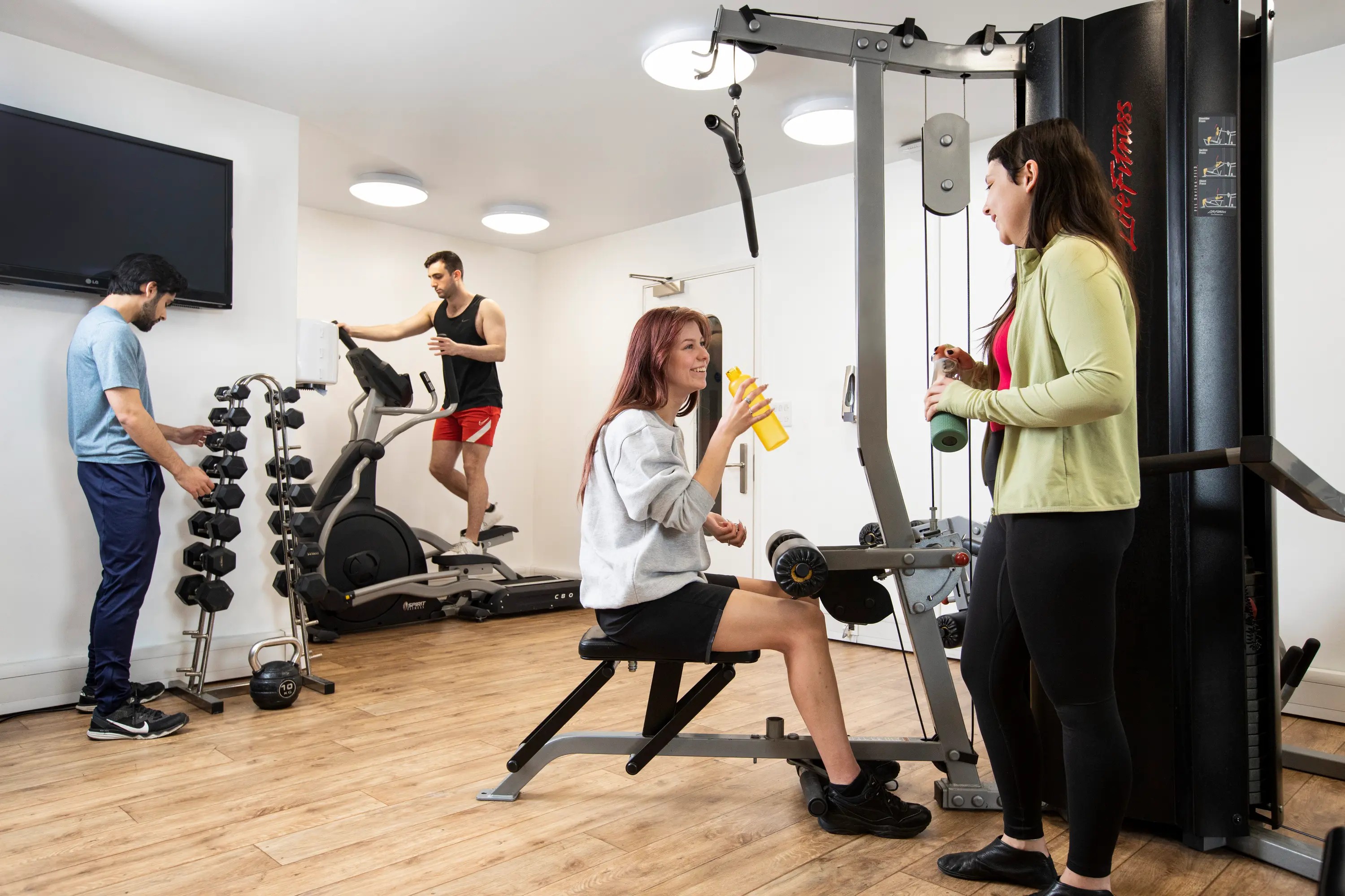 Students in the gym