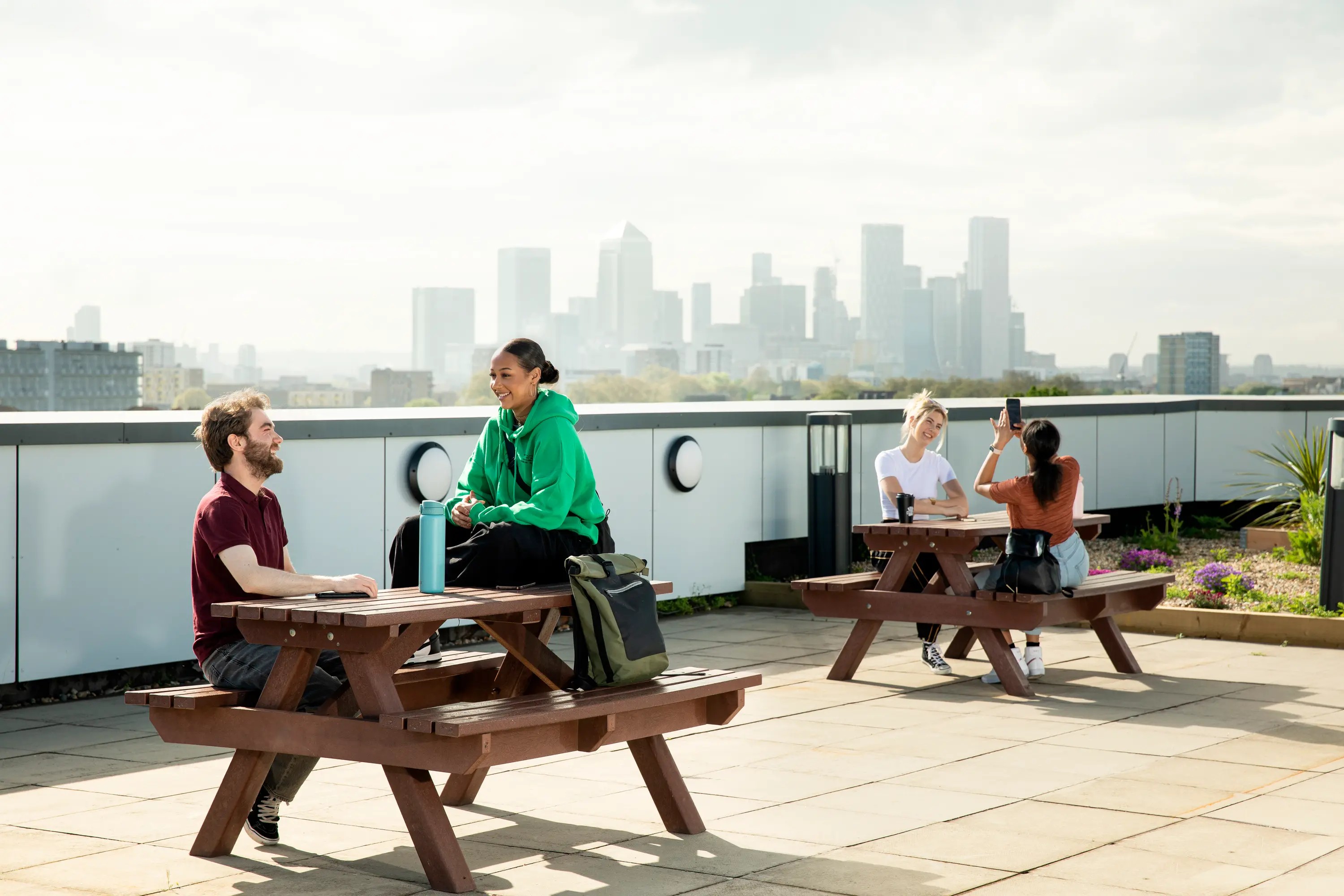 Students on the rooftop