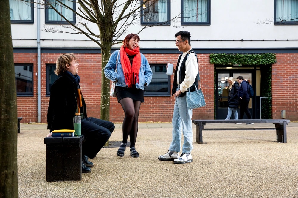 Students in the courtyard