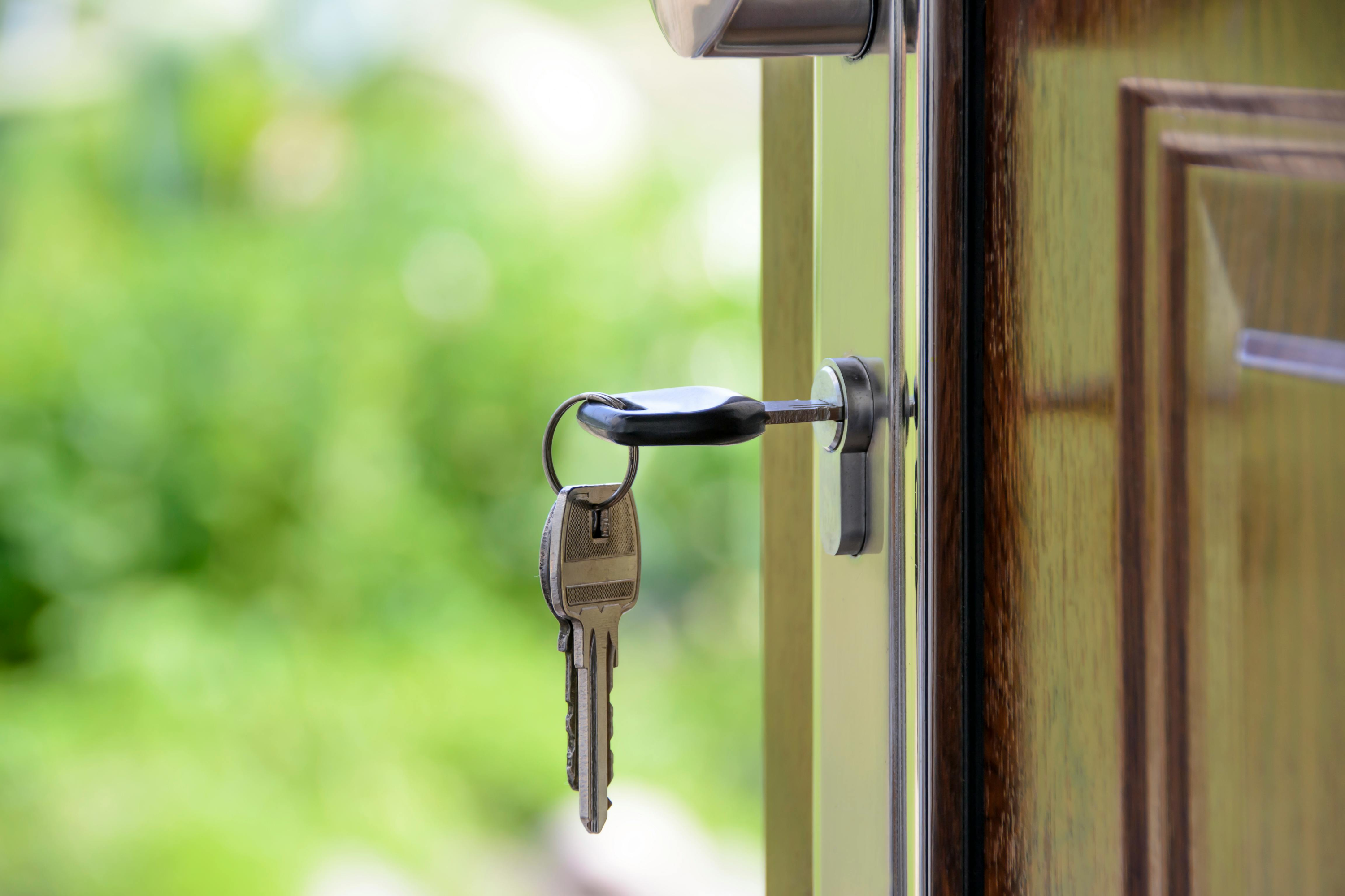 Keys in door lock