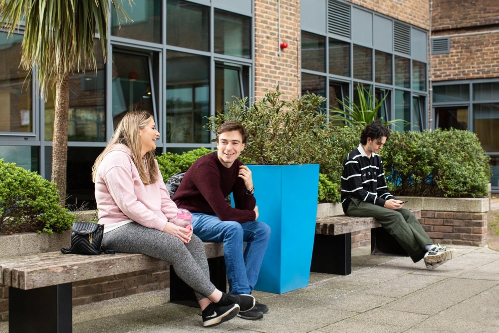 Students in the courtyard