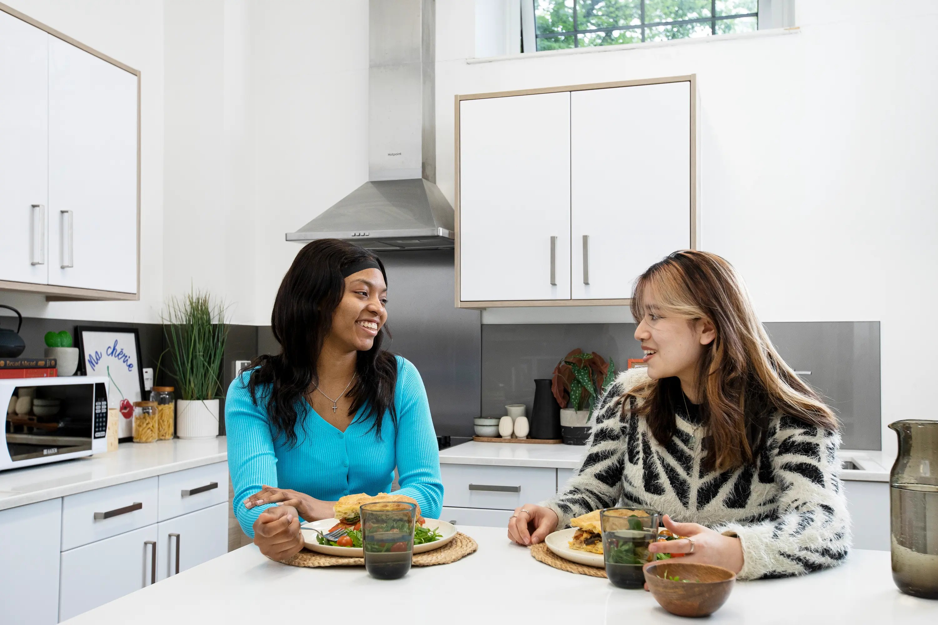 Students in a shared kitchen