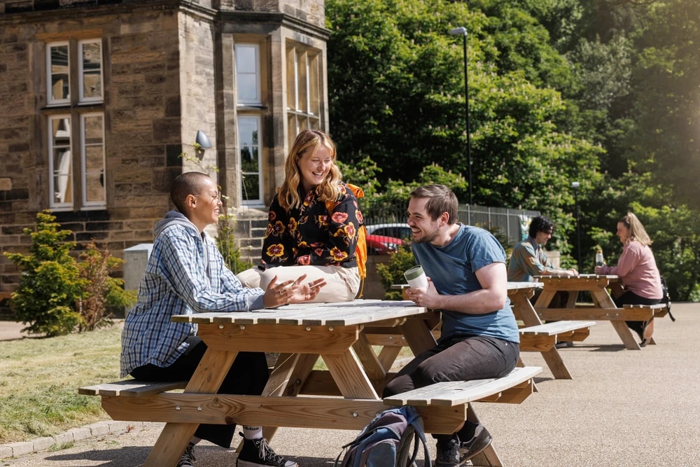 Students in the courtyard