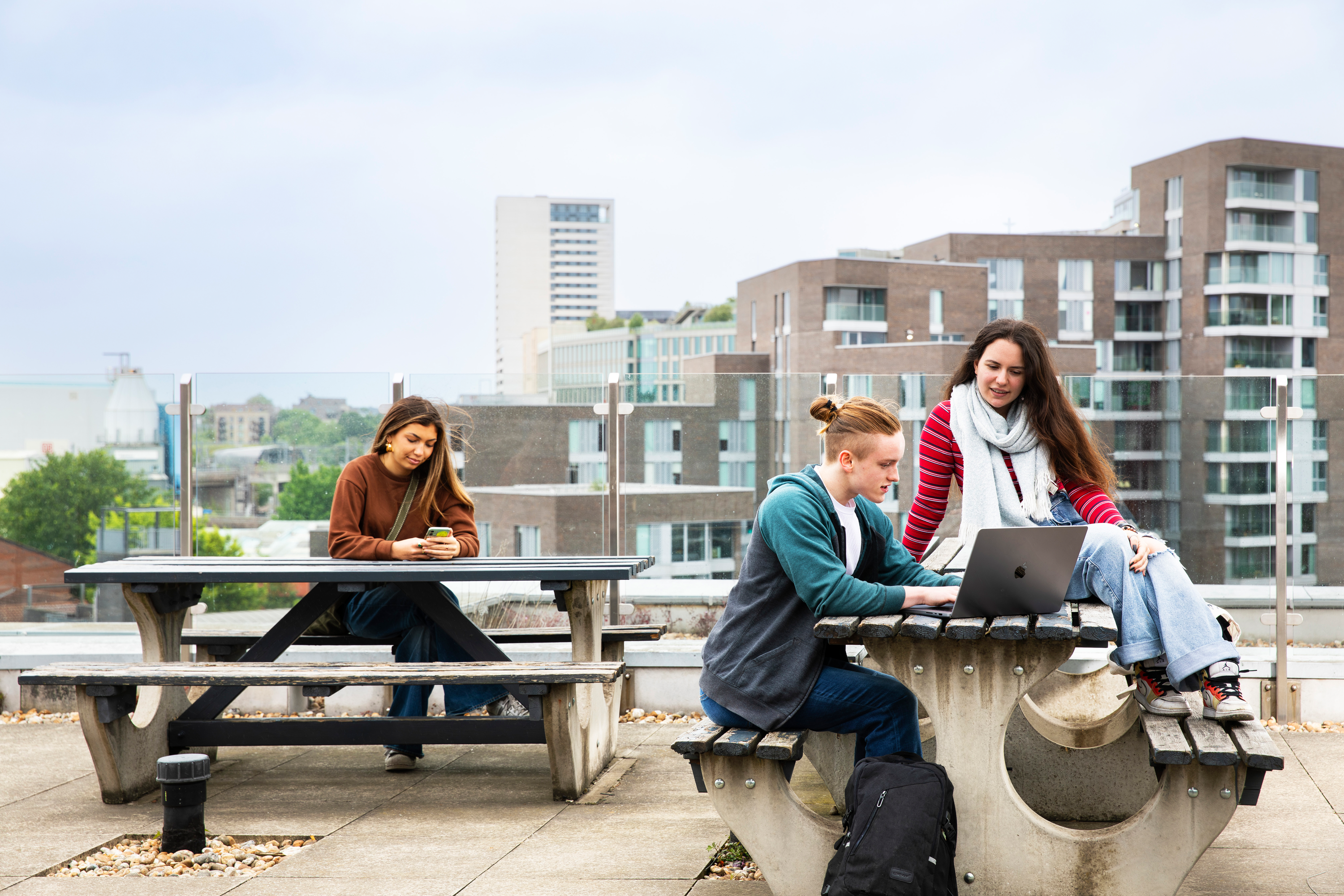 Students in the courtyard