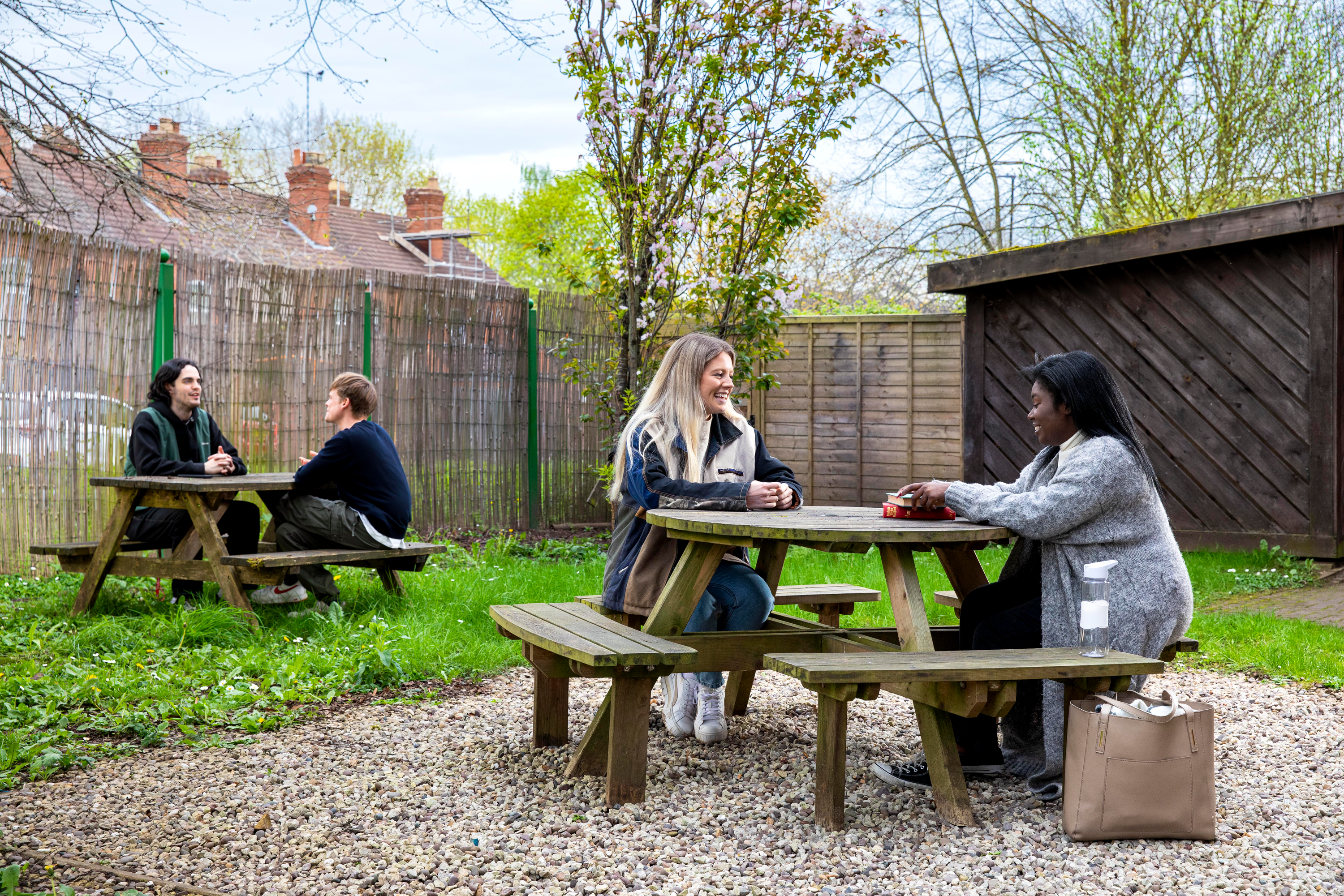 Students in the courtyard